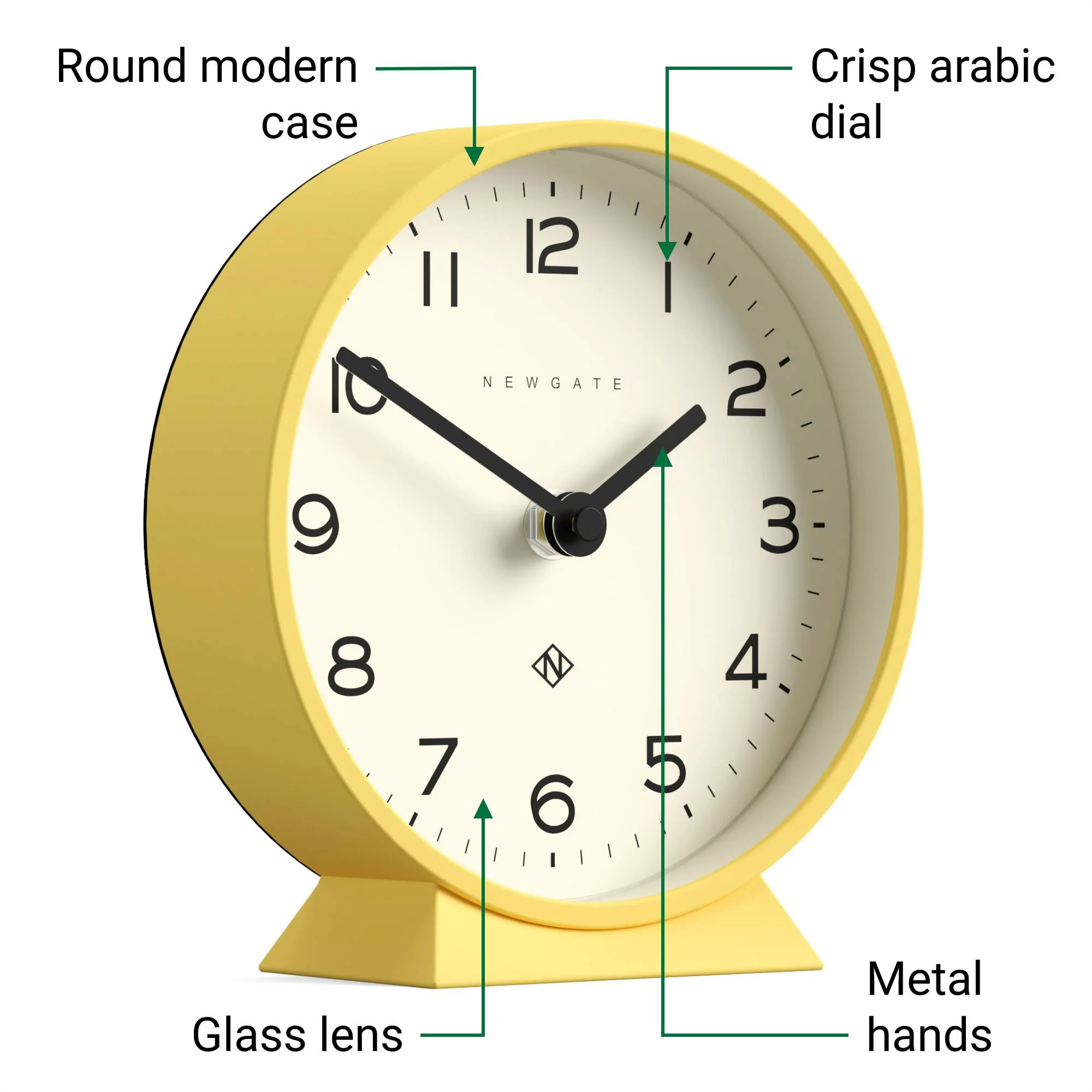 Newgate M Mantel Echo clock in yellow - Image 5