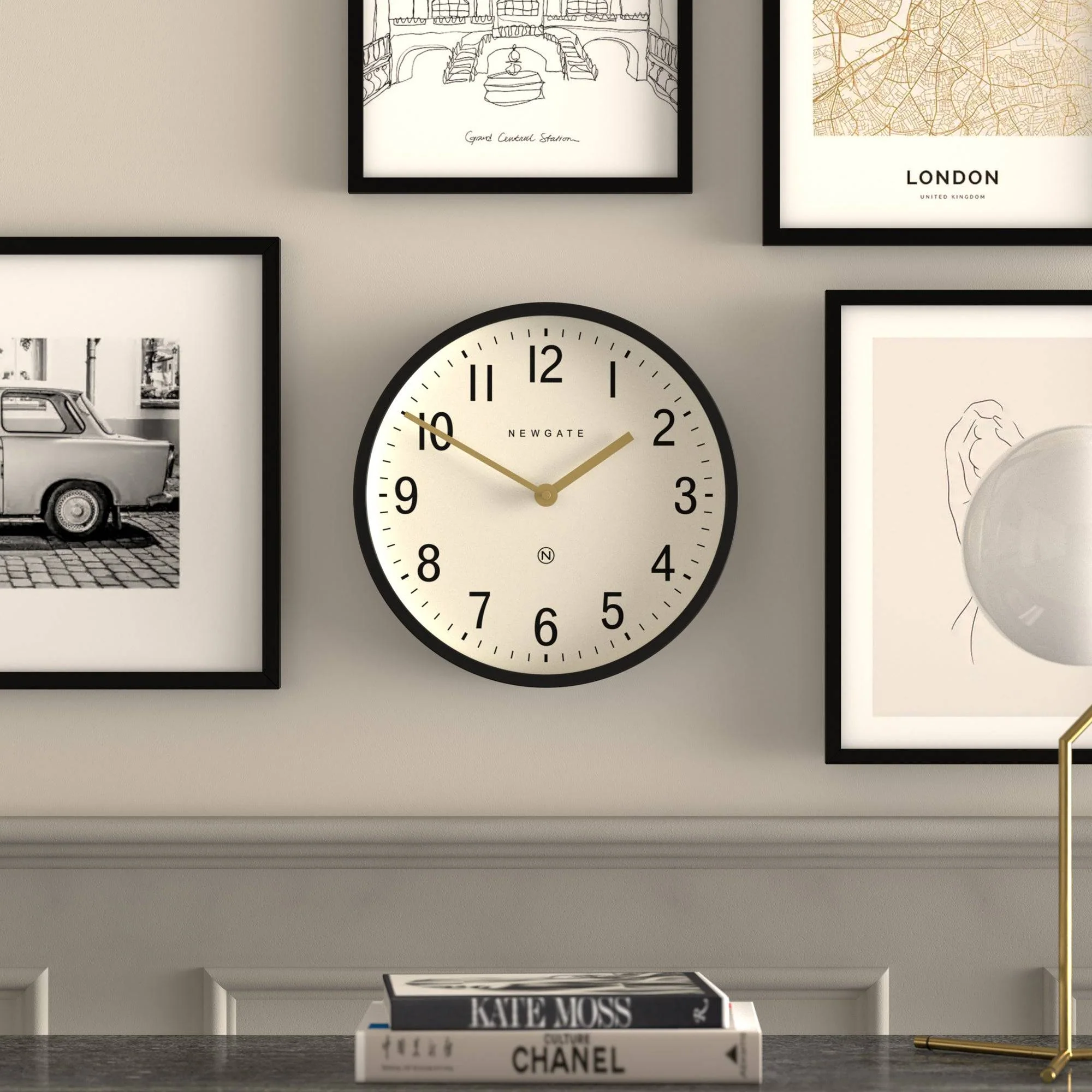 Newgate Master Edwards wall clock in black - Image 3