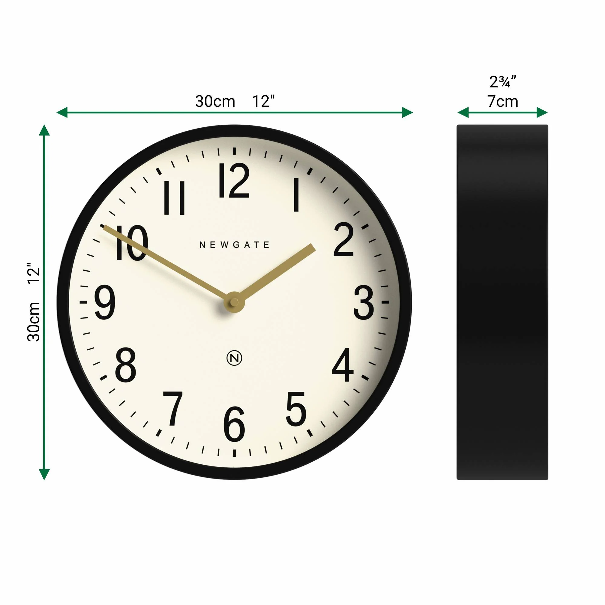 Newgate Master Edwards wall clock in black - Image 4