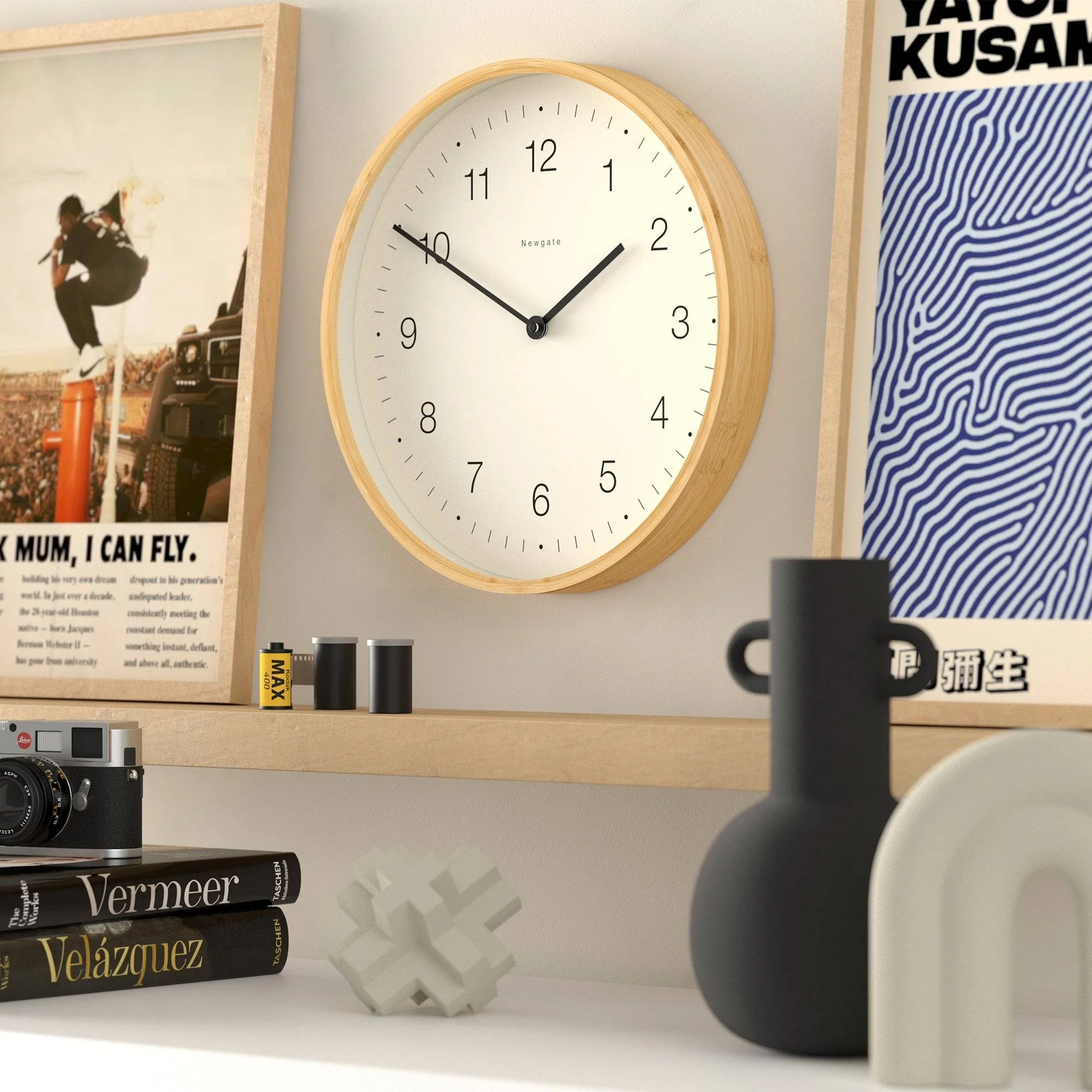 Newgate Mauritius wall clock in bamboo - Image 5