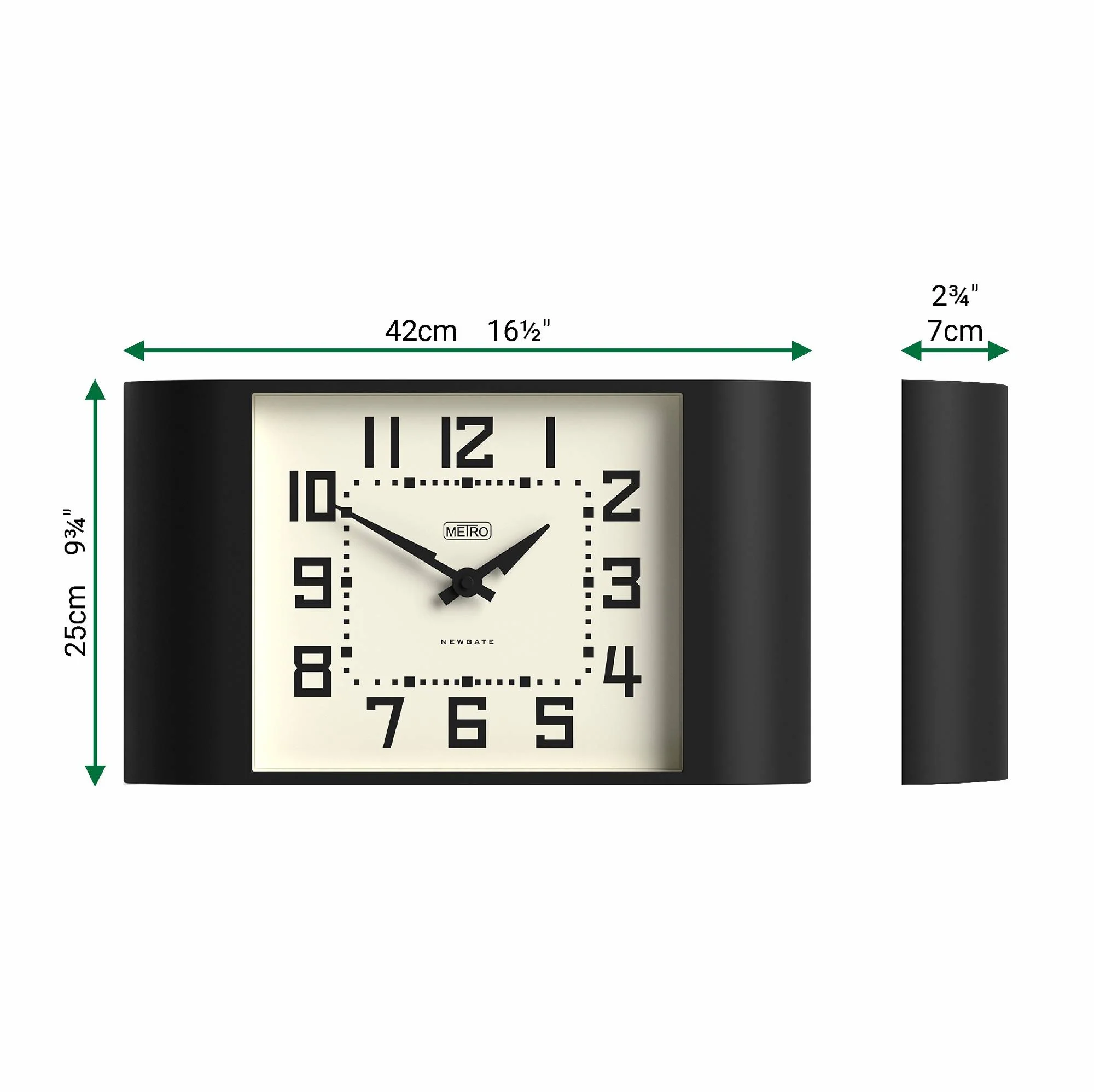 Newgate Metro wall clock in black - Image 4