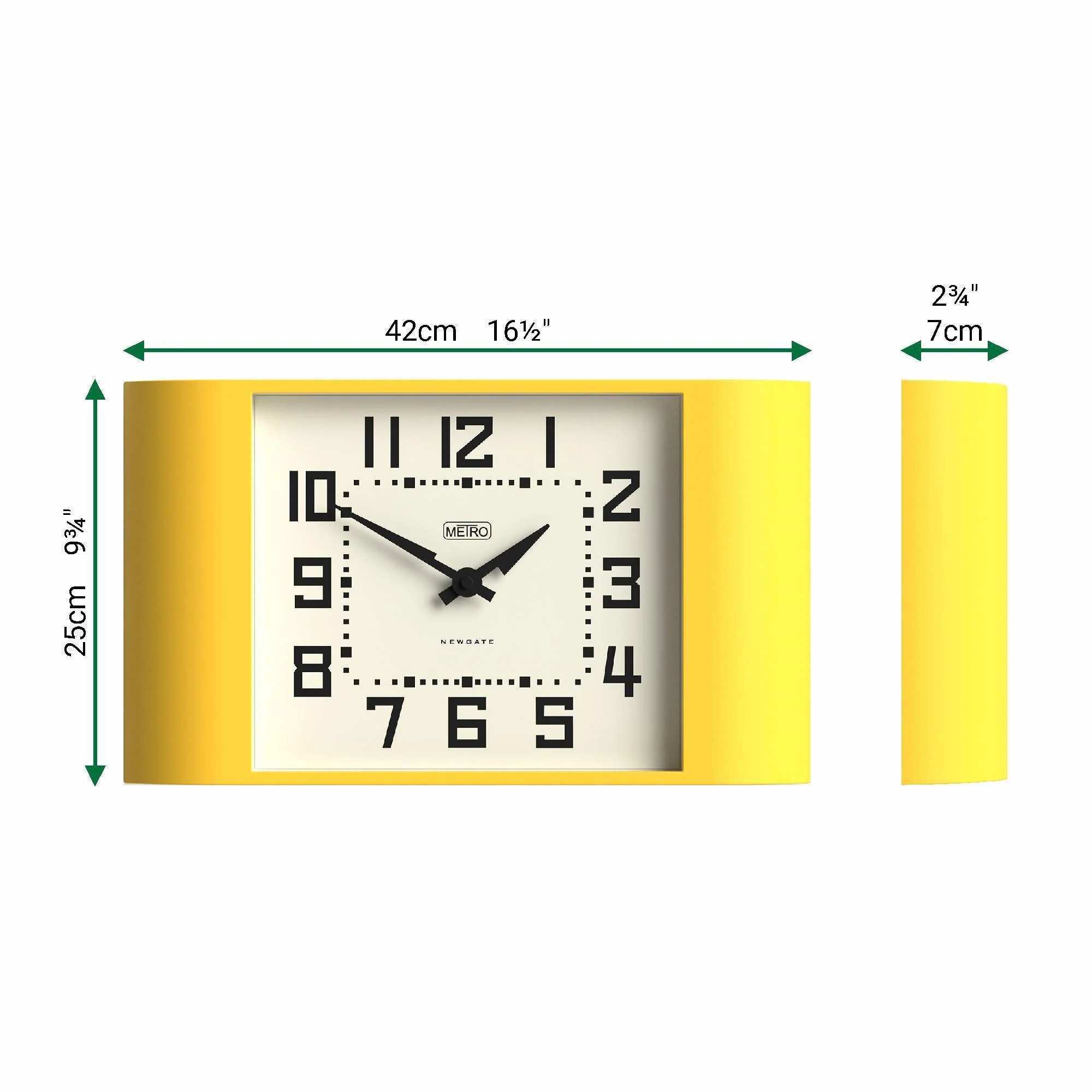 Newgate Metro wall clock in yellow - Image 4