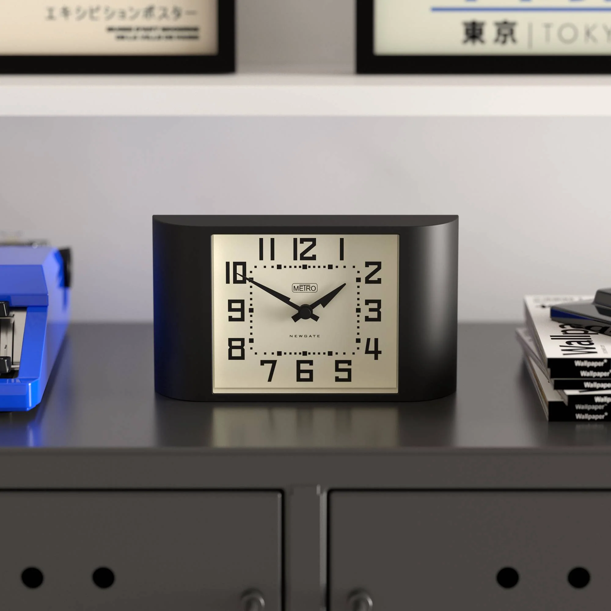Newgate Mini Metro mantel clock in black - Image 3