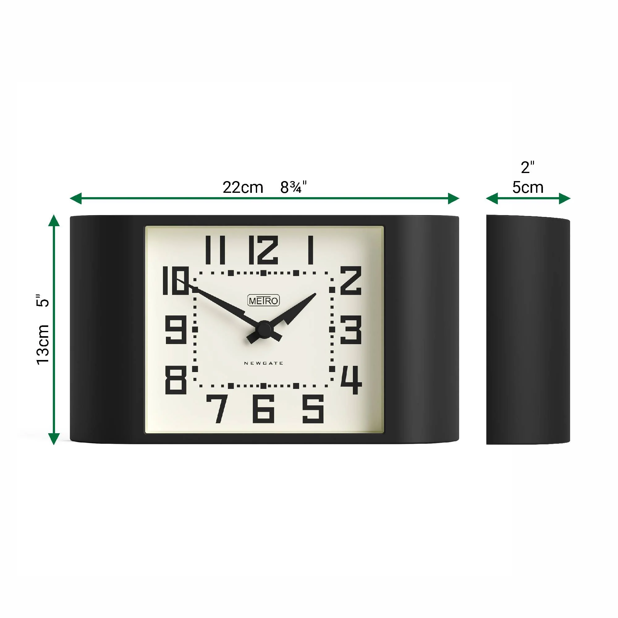 Newgate Mini Metro mantel clock in black - Image 4
