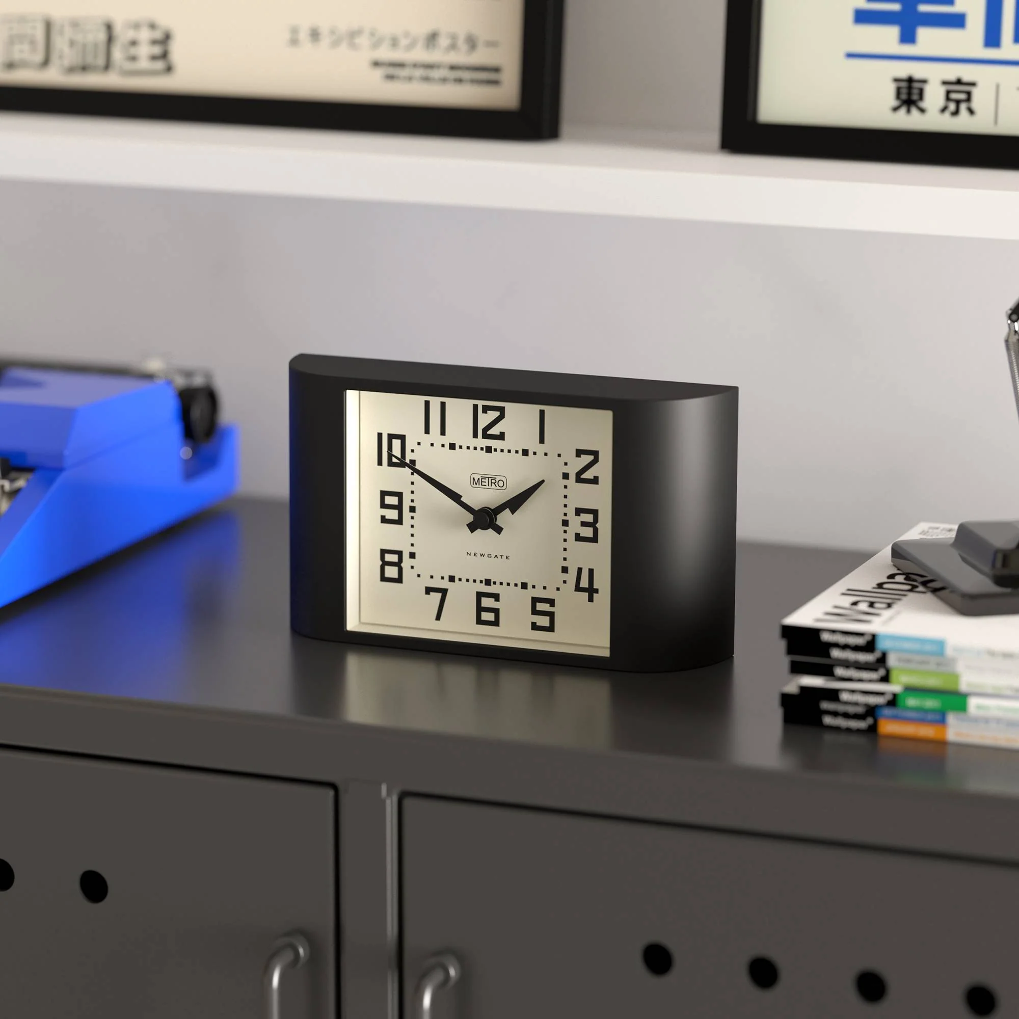 Newgate Mini Metro mantel clock in black - Image 5