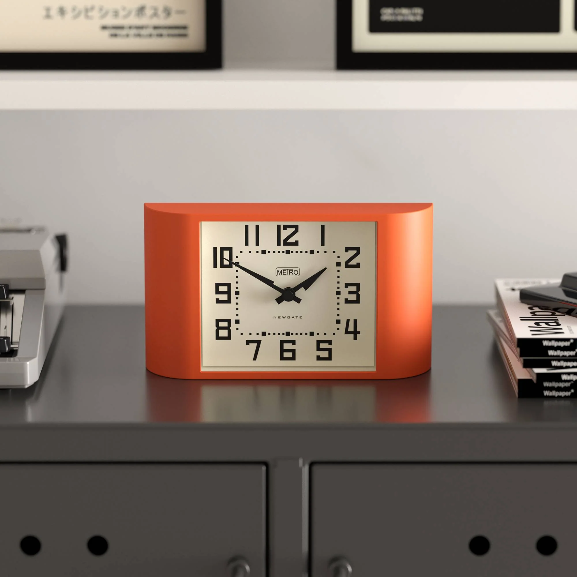 Newgate Mini Metro mantel clock in orange - Image 3