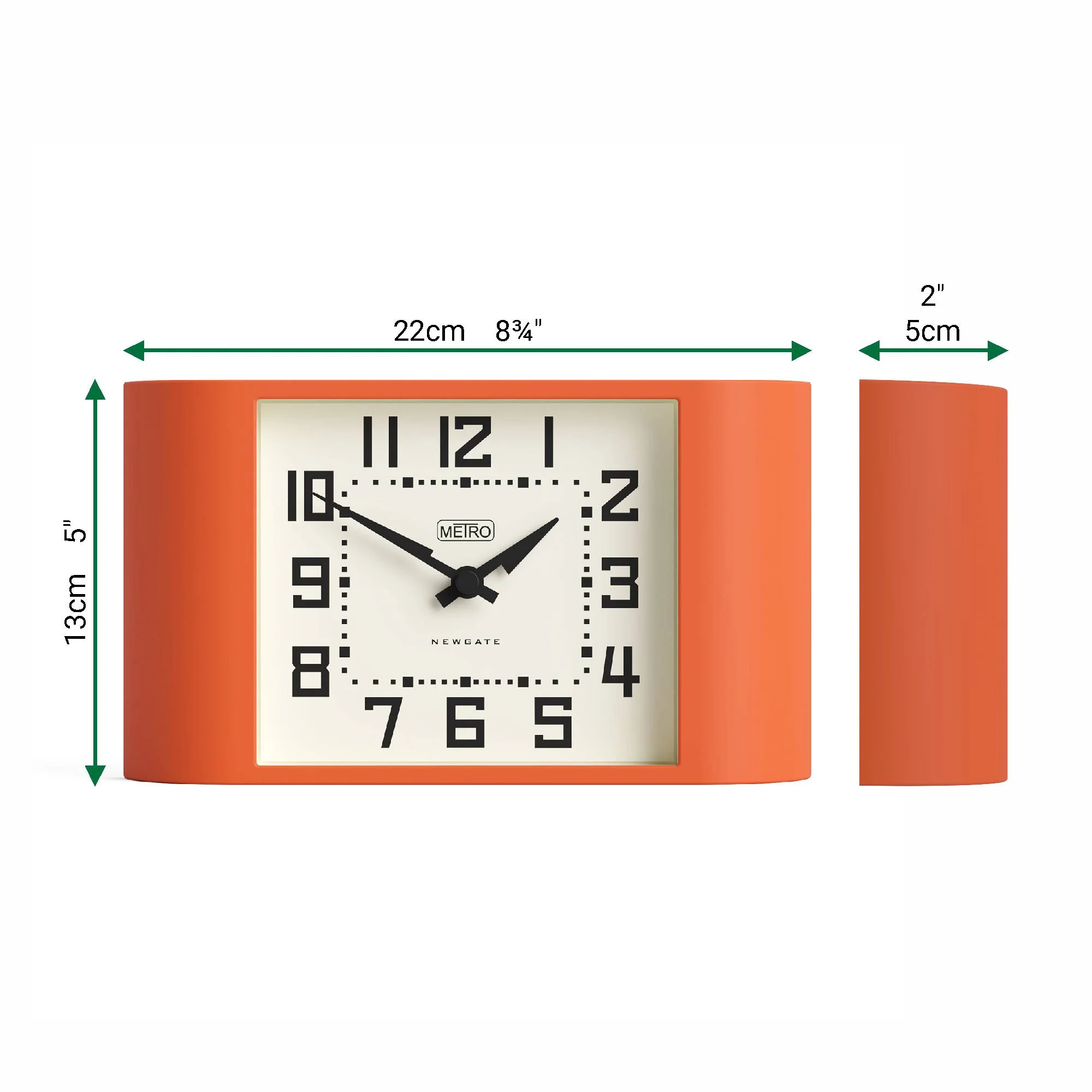 Newgate Mini Metro mantel clock in orange - Image 4