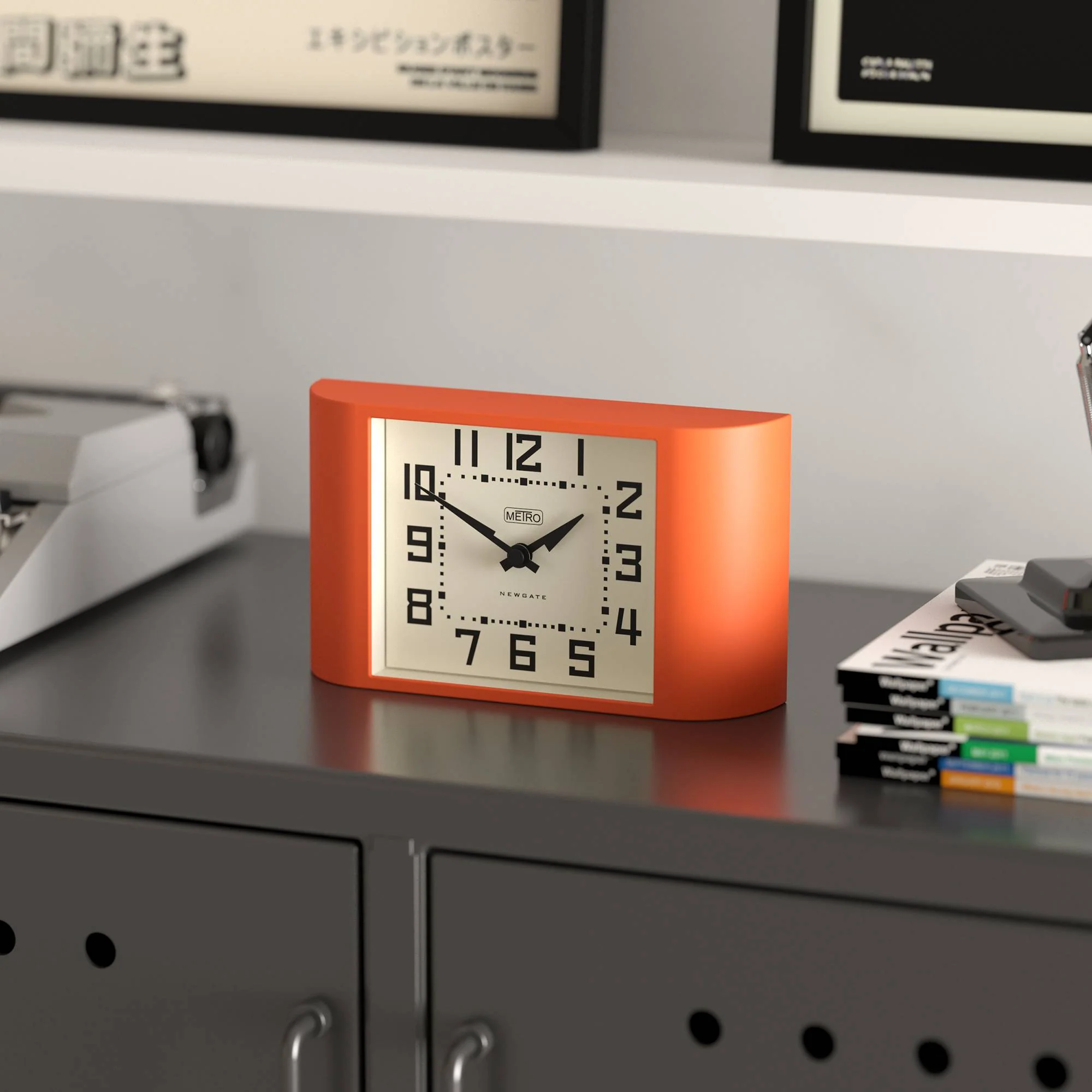 Newgate Mini Metro mantel clock in orange - Image 5