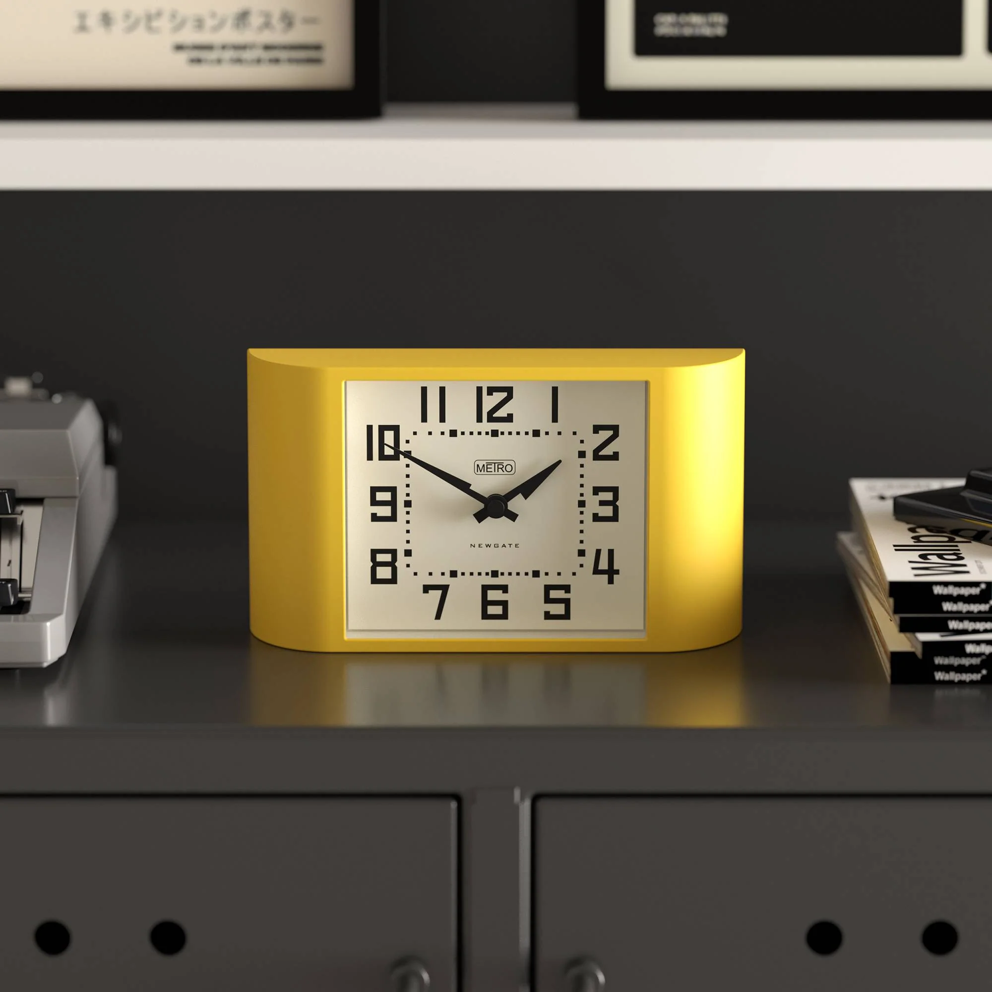 Newgate Mini Metro mantel clock in yellow - Image 3
