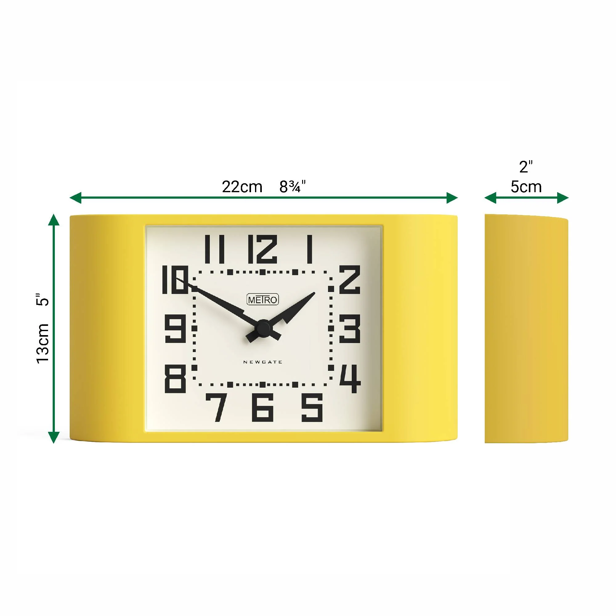 Newgate Mini Metro mantel clock in yellow - Image 4