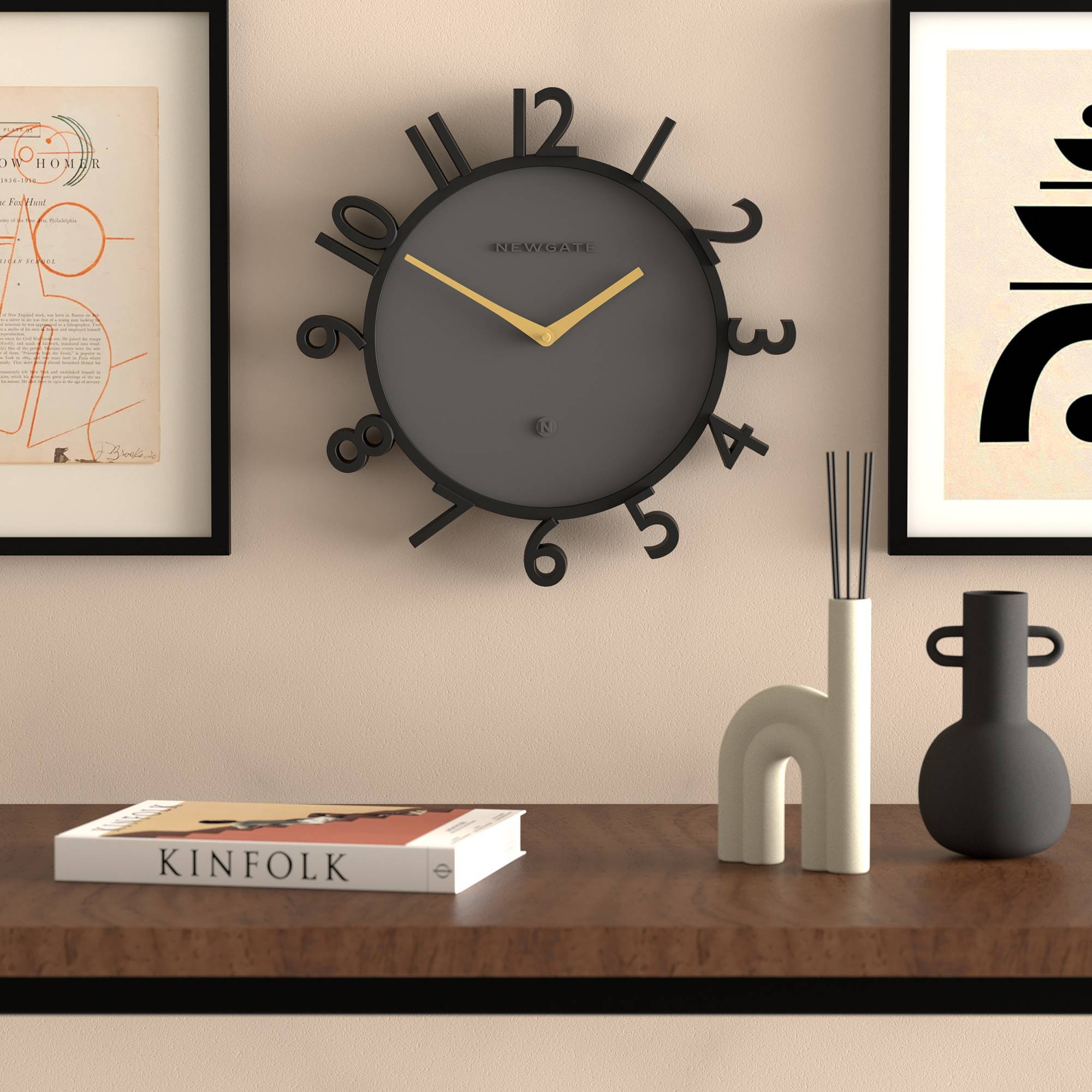 Newgate Monorail wall clock in black - Image 3