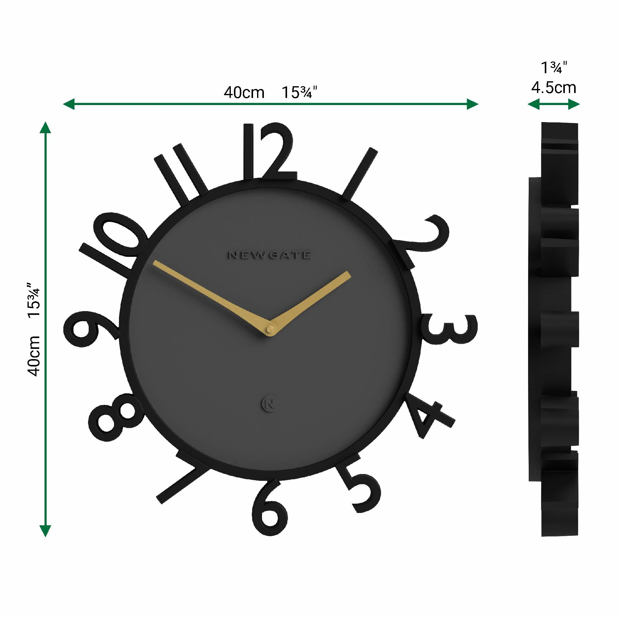 Newgate Monorail wall clock in black - Image 4