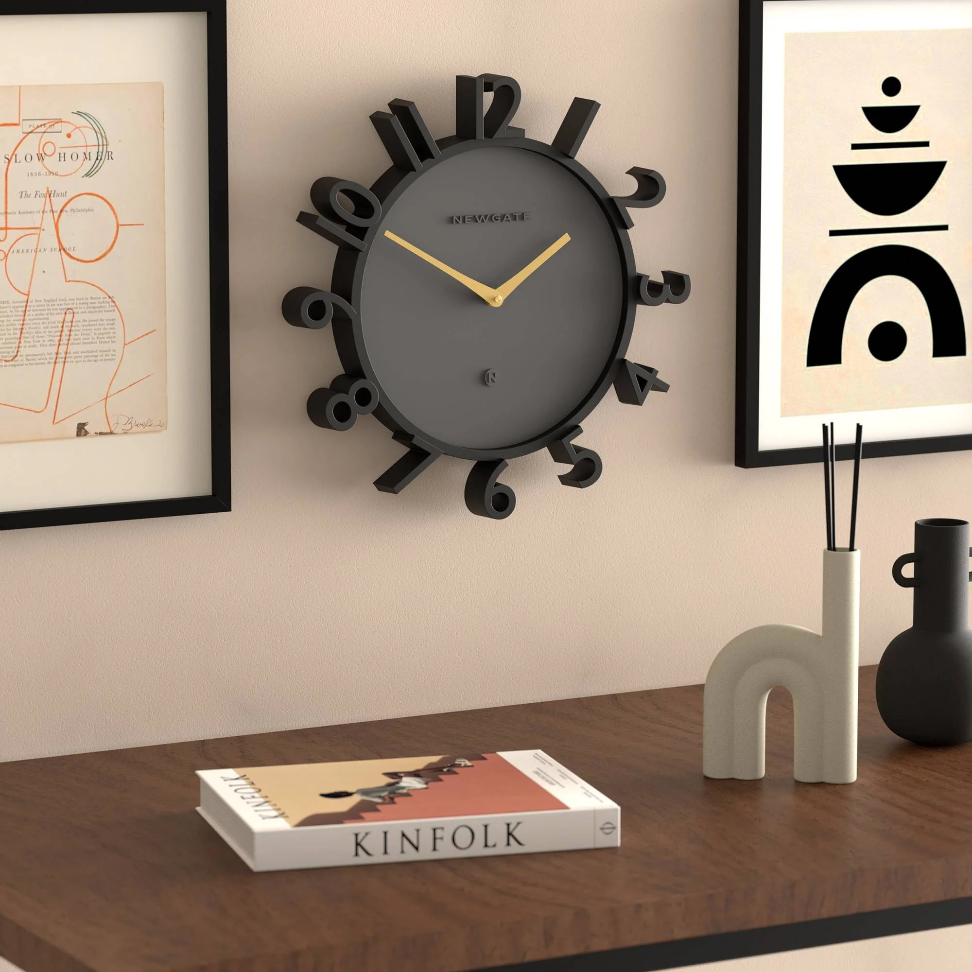 Newgate Monorail wall clock in black - Image 5