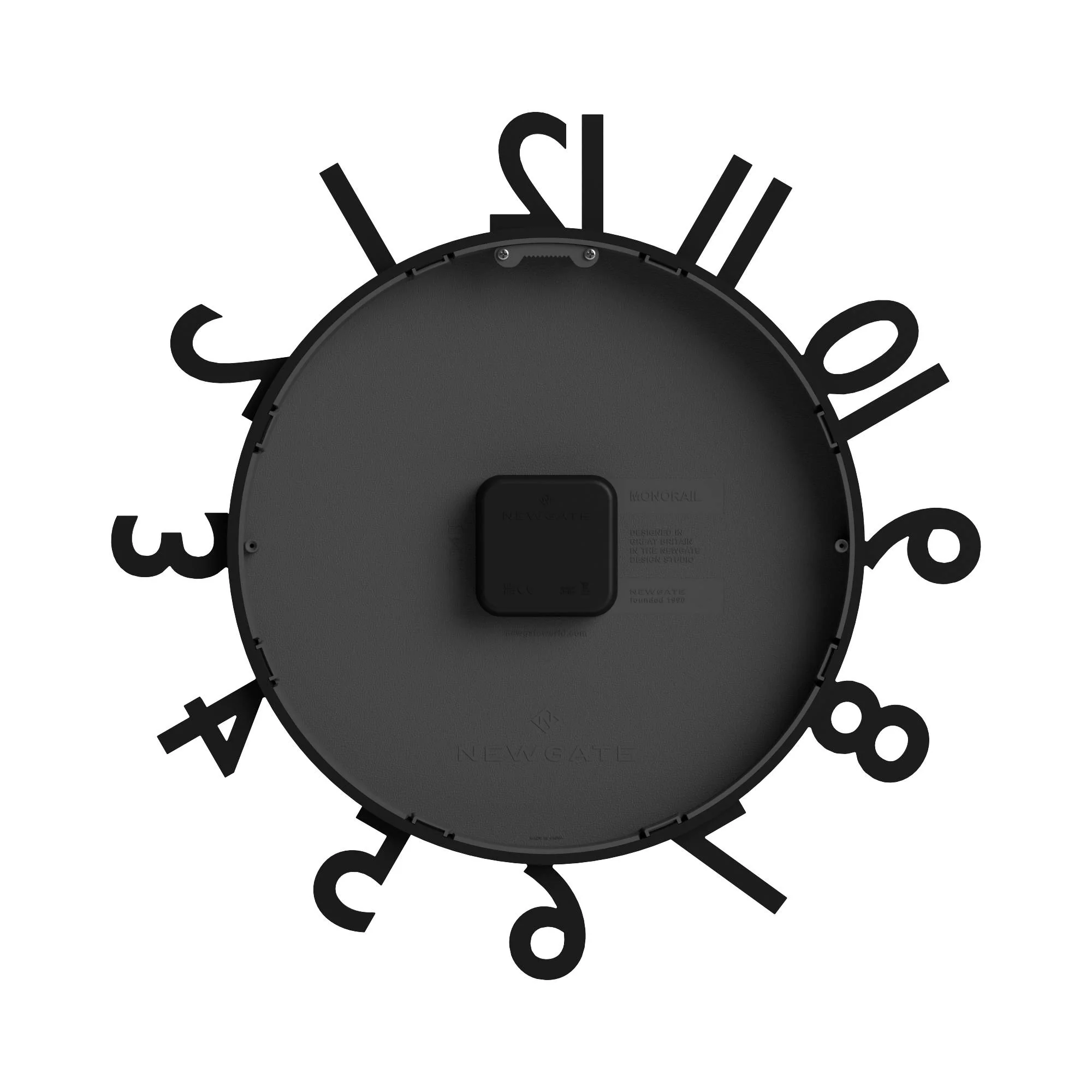 Newgate Monorail wall clock in black - Image 7