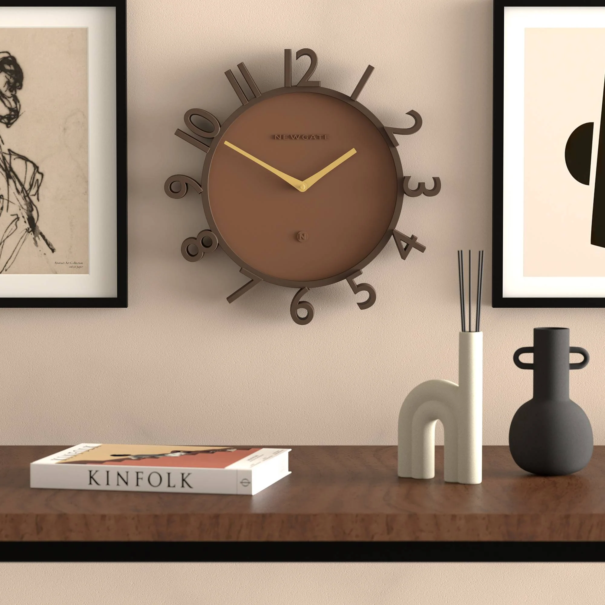 Newgate Monorail wall clock in brown - Image 3