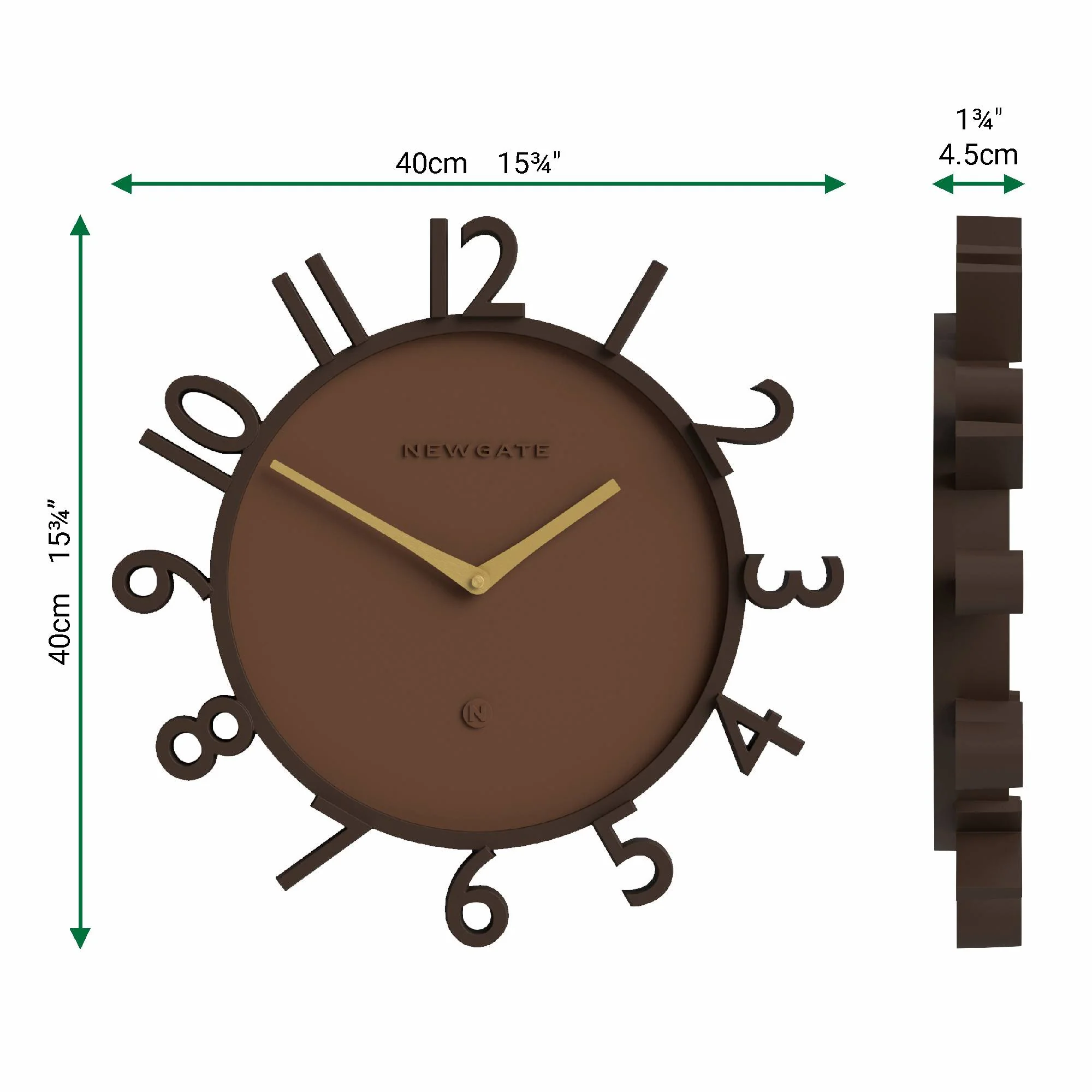 Newgate Monorail wall clock in brown - Image 4