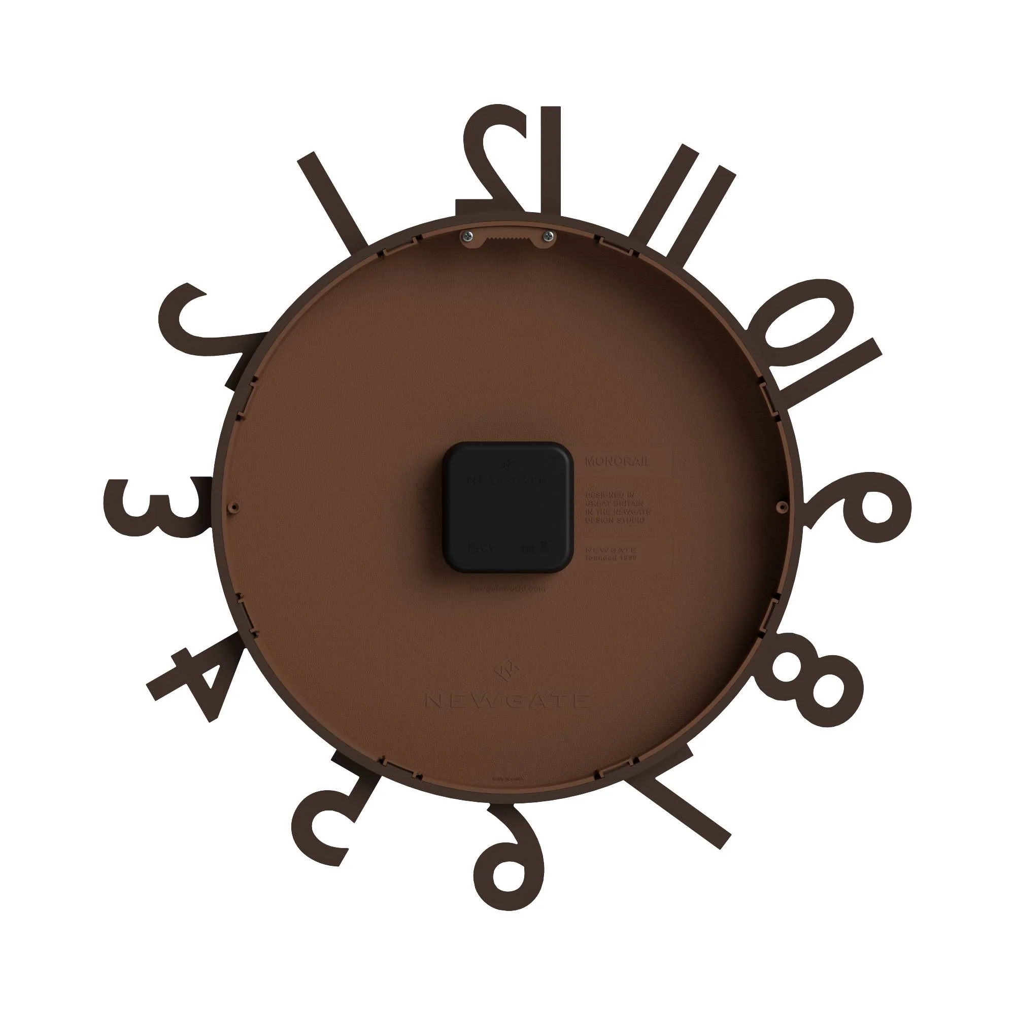 Newgate Monorail wall clock in brown - Image 7