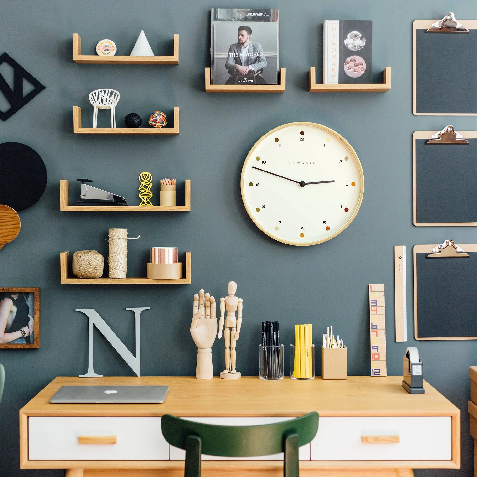 Newgate Mr Clarke dot wall clock in light plywood 40cm - Image 3