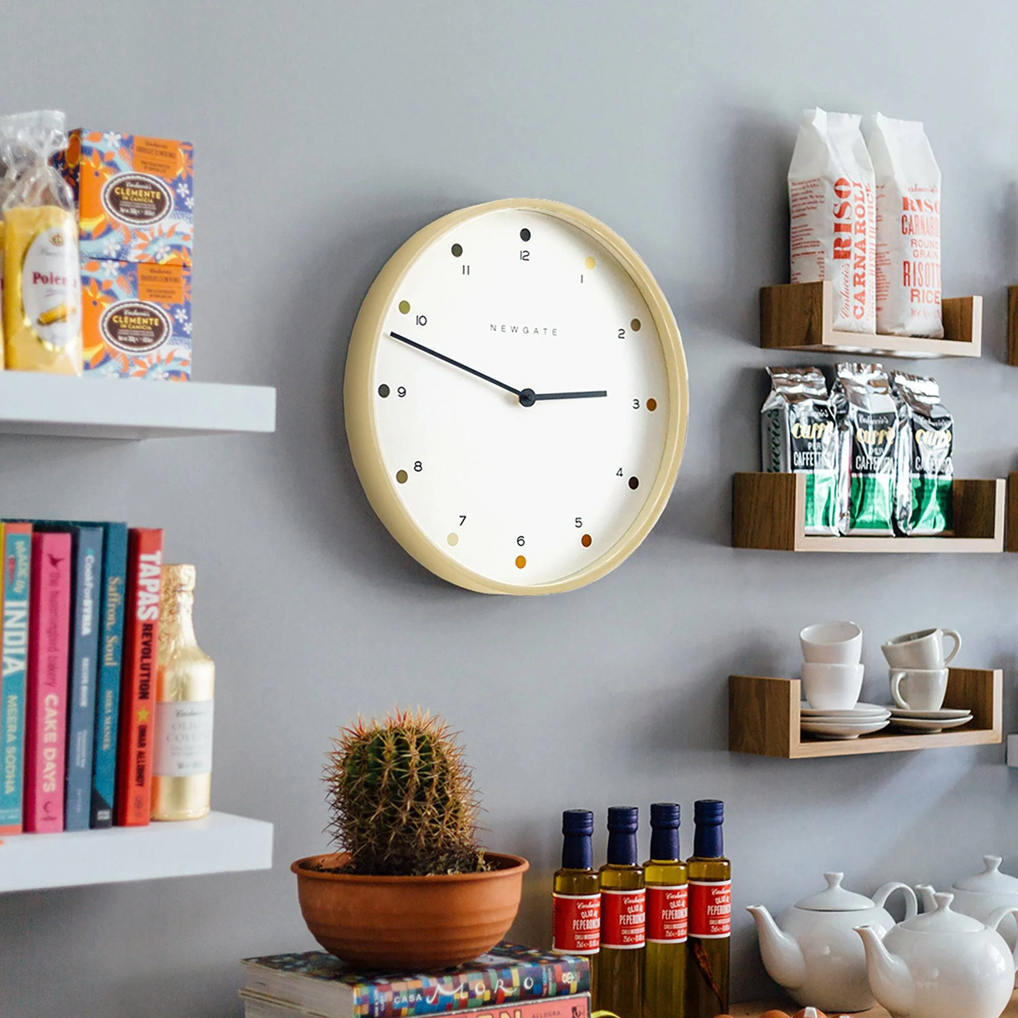 Newgate Mr Clarke dot wall clock in light plywood 40cm - Image 5