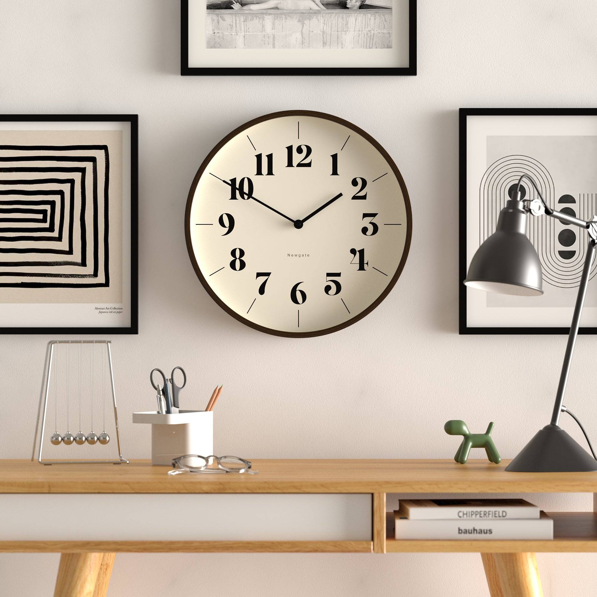 Newgate Hopscotch wall clock in dark plywood - Image 3