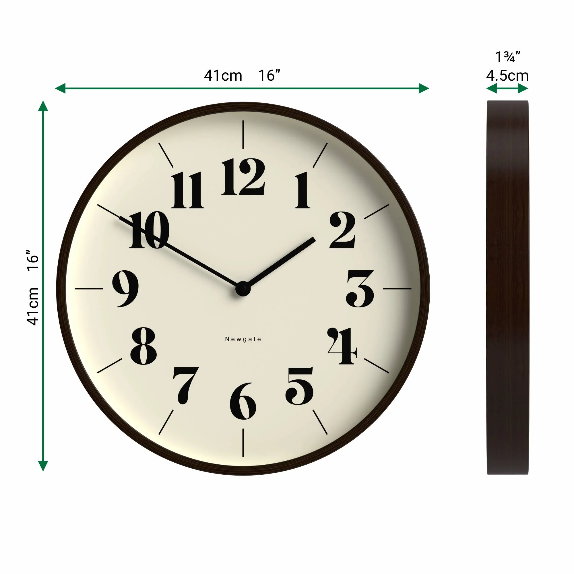 Newgate Hopscotch wall clock in dark plywood - Image 4