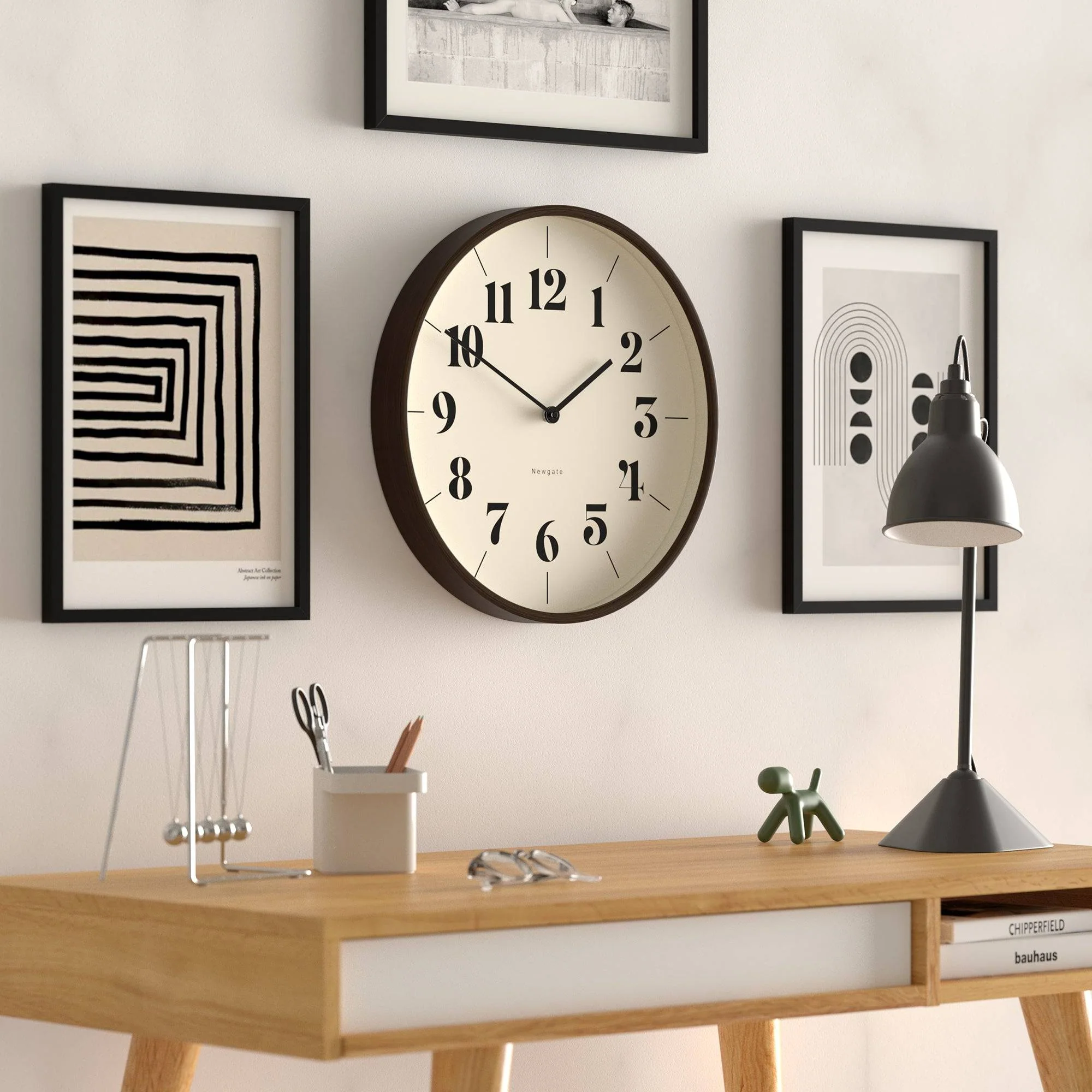 Newgate Hopscotch wall clock in dark plywood - Image 5