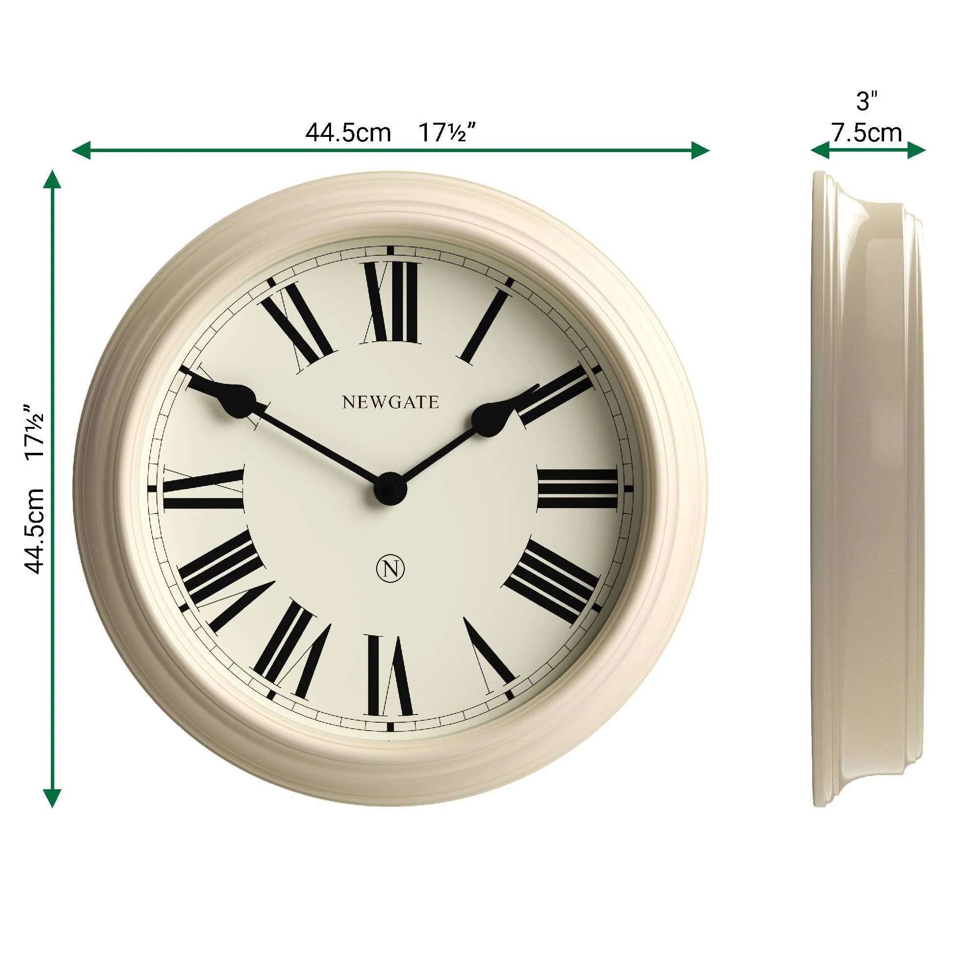 Newgate Notting Hill wall clock in gloss cream - Image 4