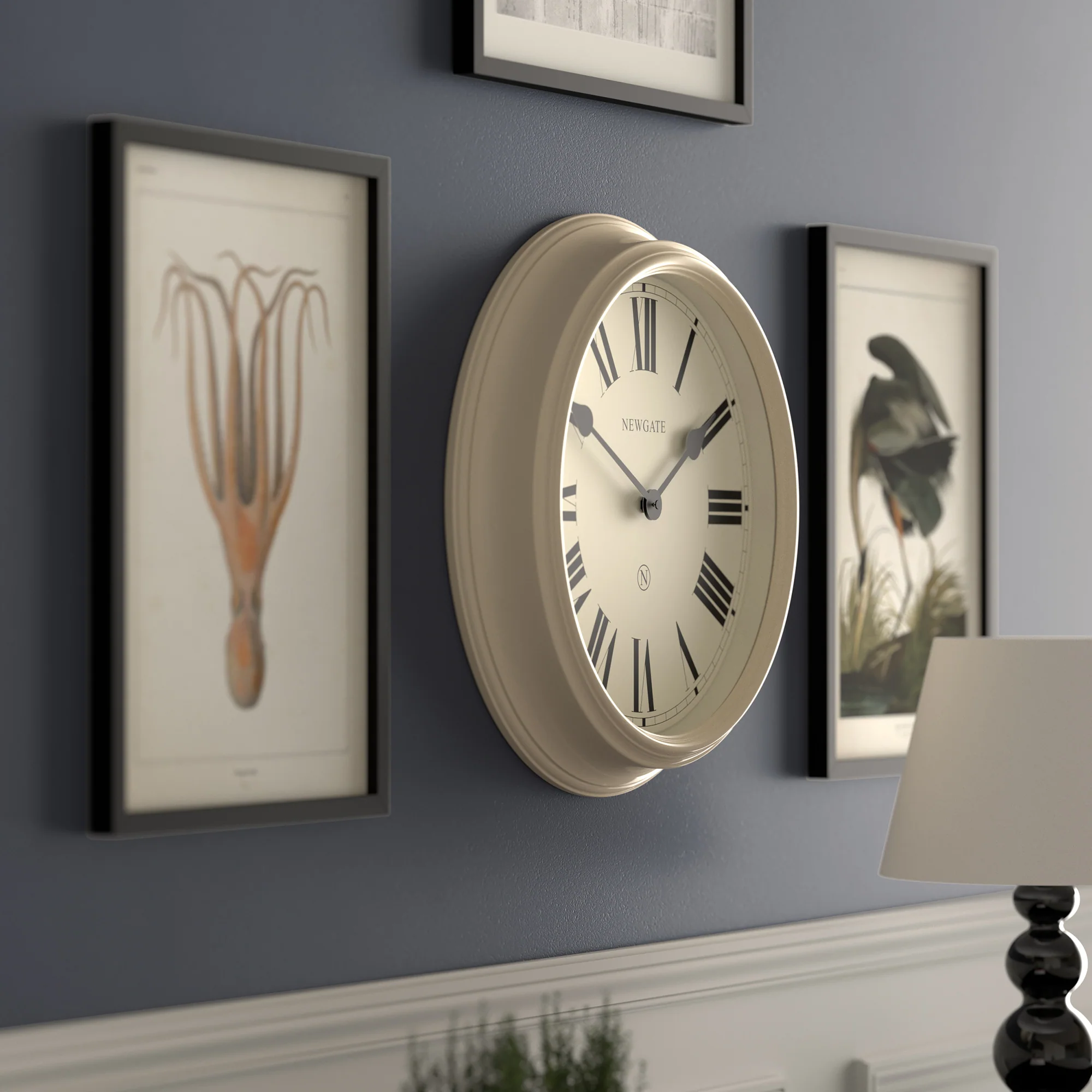 Newgate Notting Hill wall clock in gloss cream - Image 5