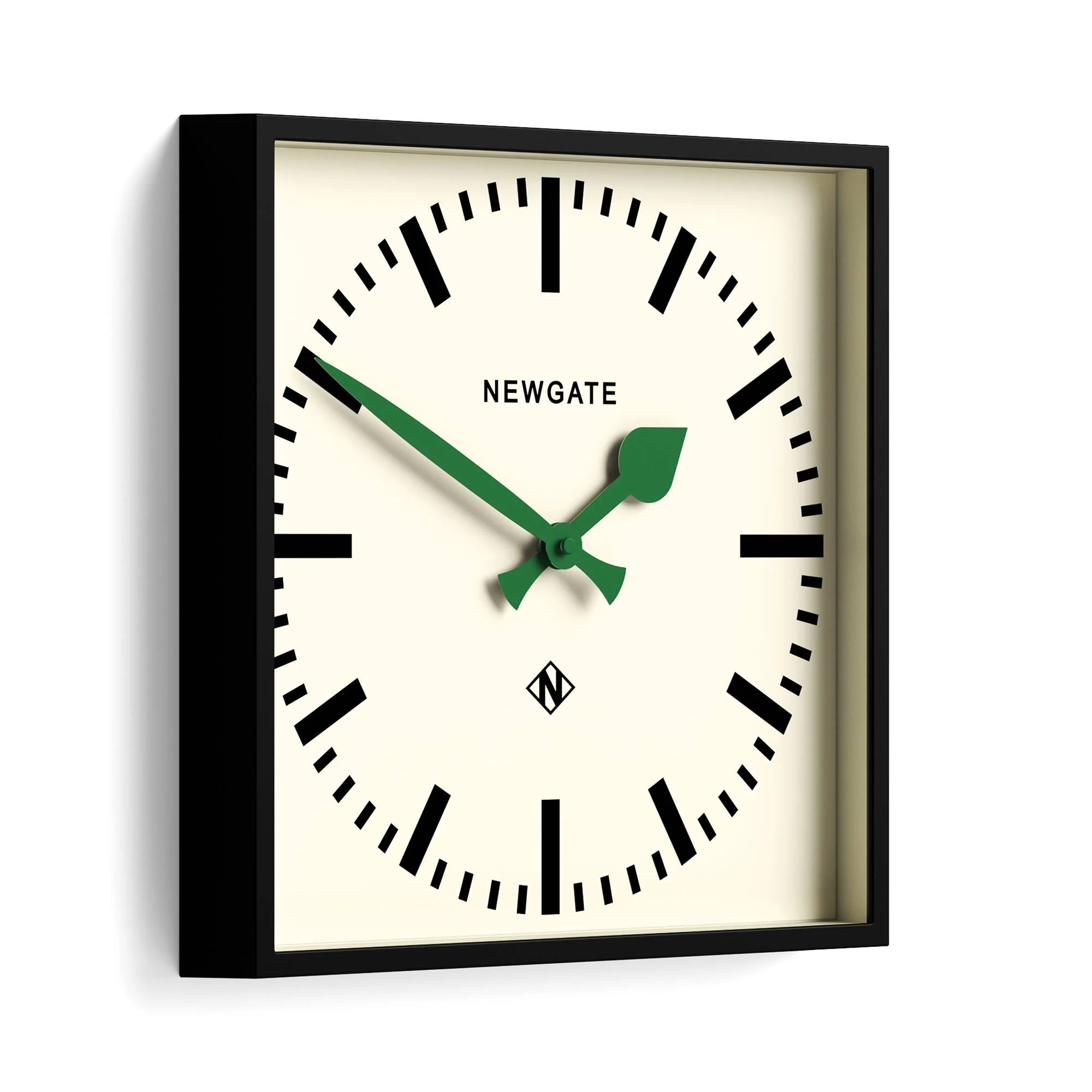 Newgate Number Five Railway wall clock in black and green - Image 2