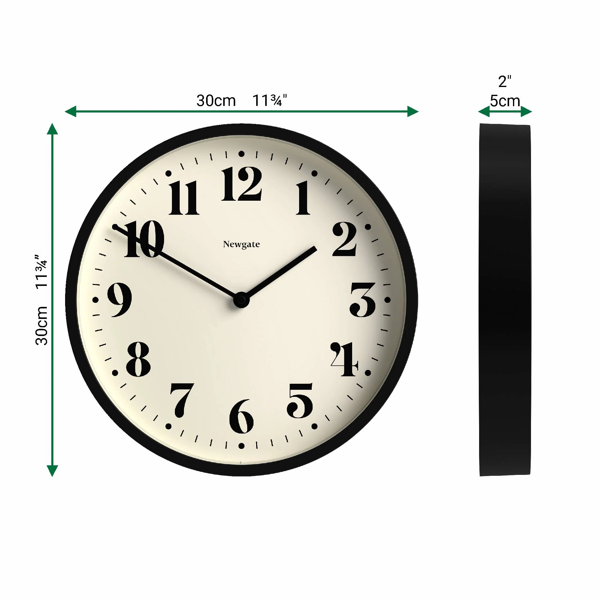 Newgate Number Four wall clock in black - Image 4