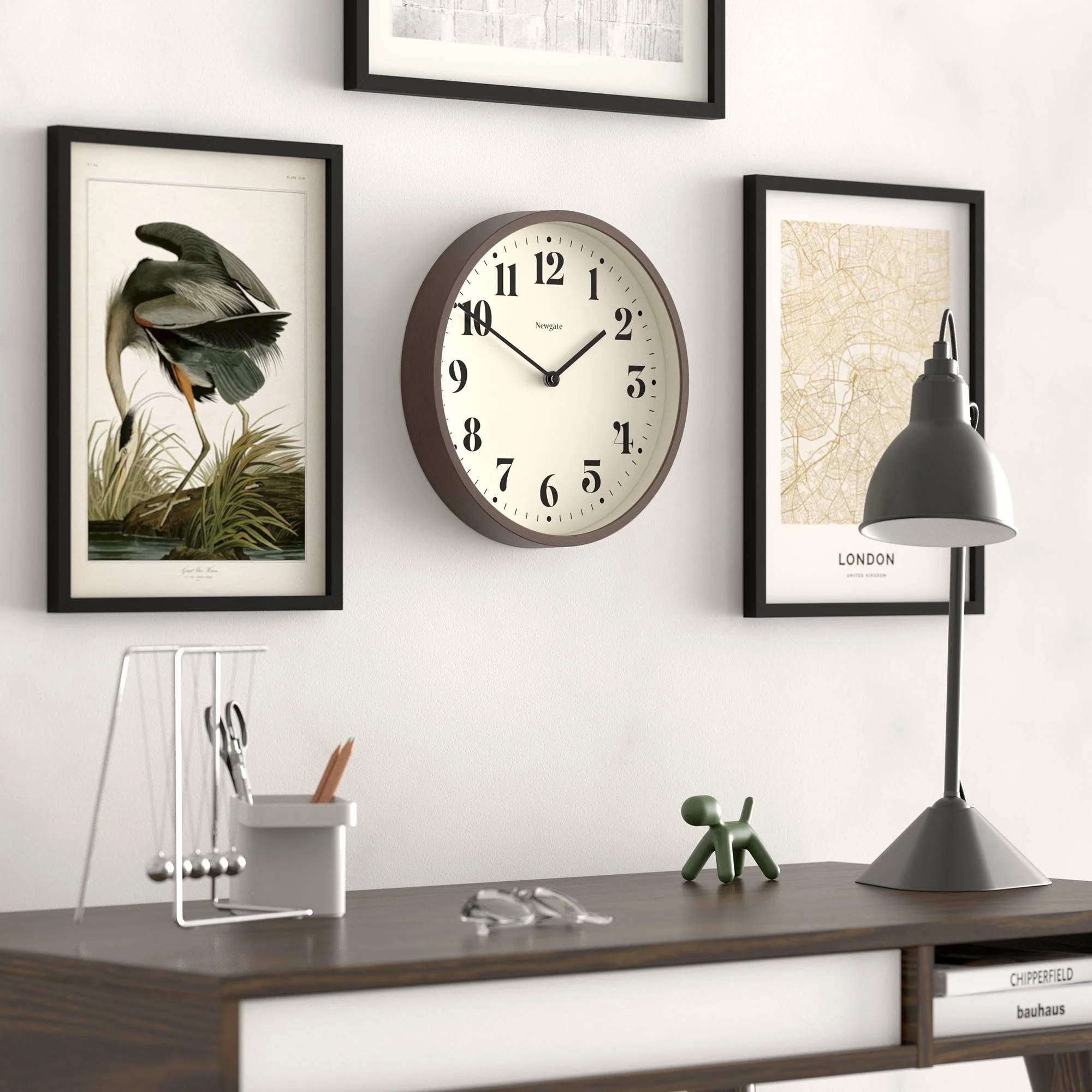 Newgate Number Four wall clock in dark faux wood - Image 5