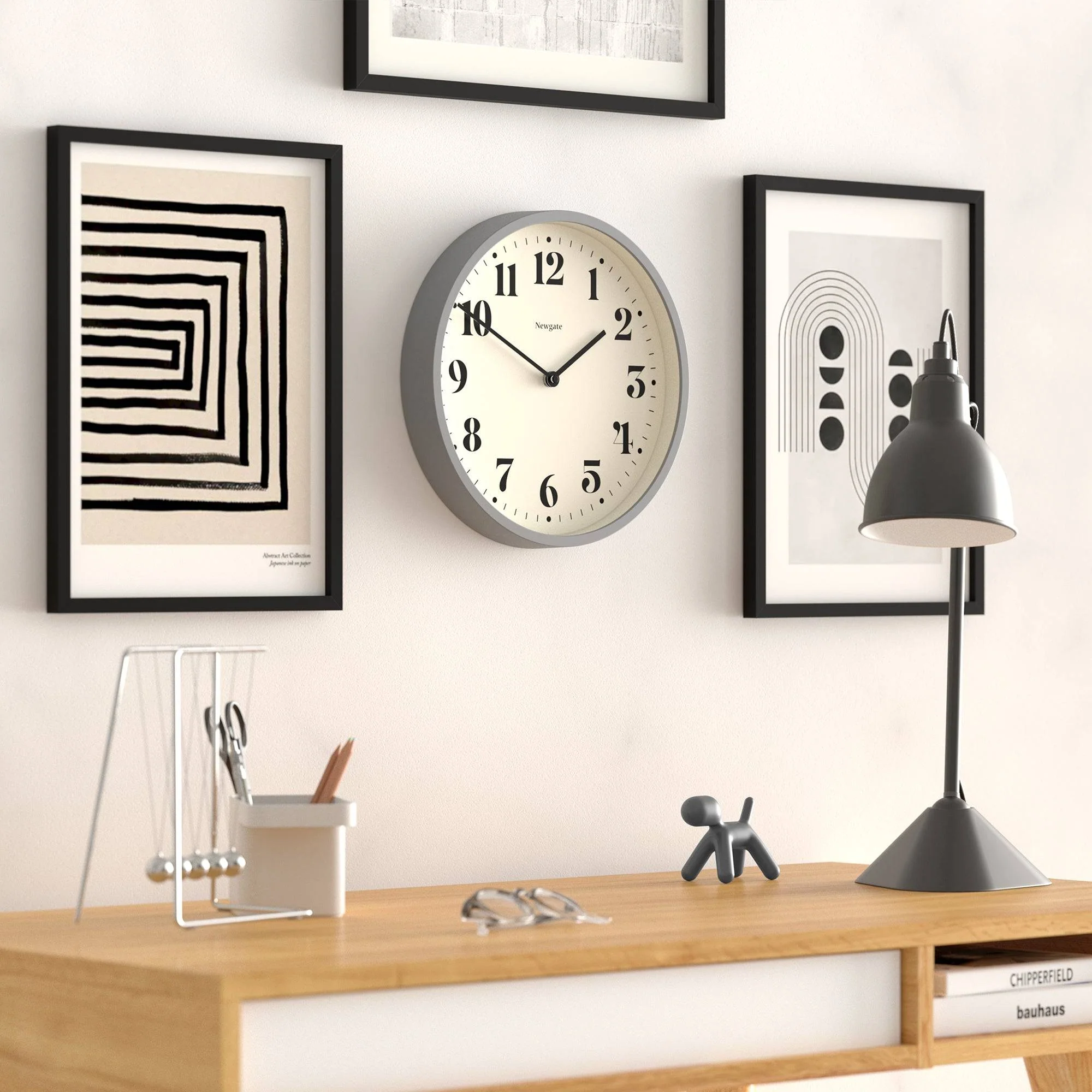 Newgate Number Four wall clock in french navy - Image 5