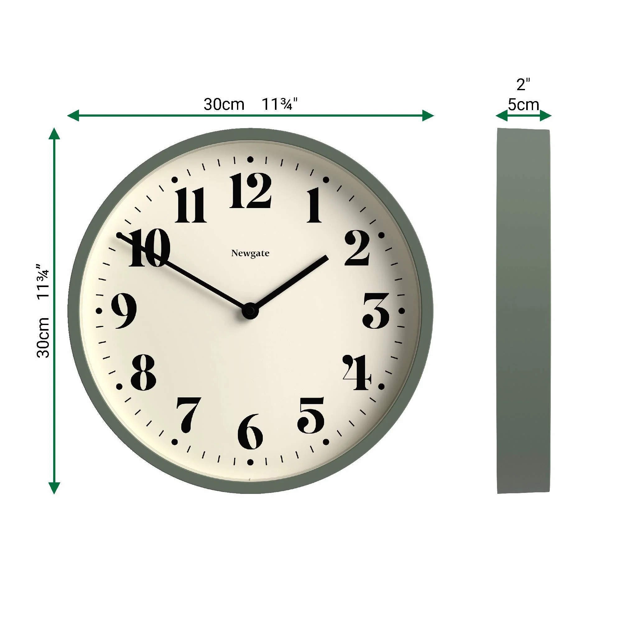 Newgate Number Four wall clock in asparagus green - Image 4