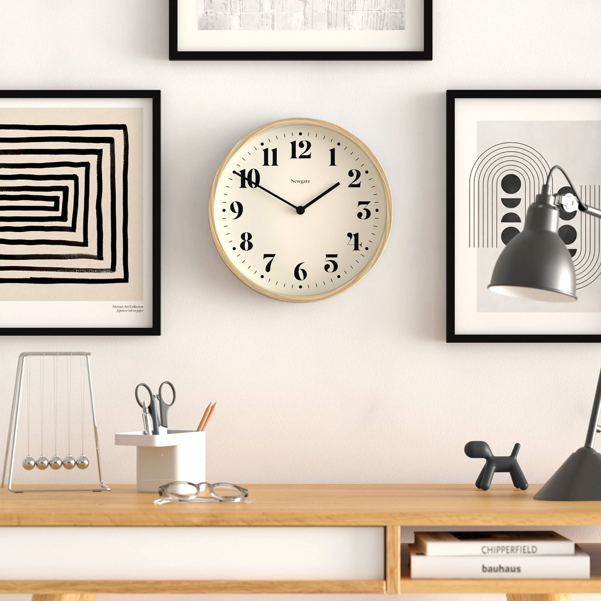 Newgate Number Four wall clock in medium faux wood - Image 3