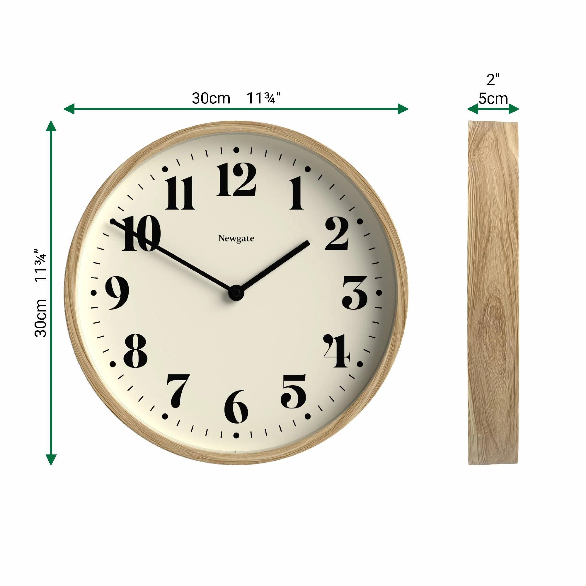 Newgate Number Four wall clock in medium faux wood - Image 4