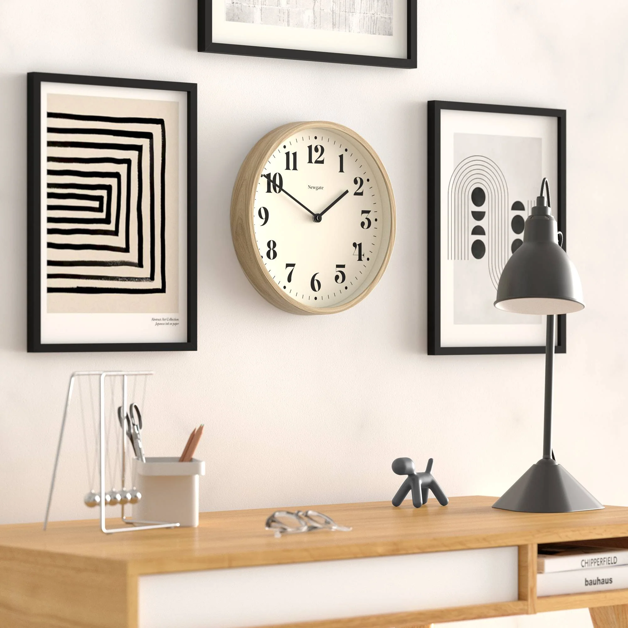 Newgate Number Four wall clock in medium faux wood - Image 5