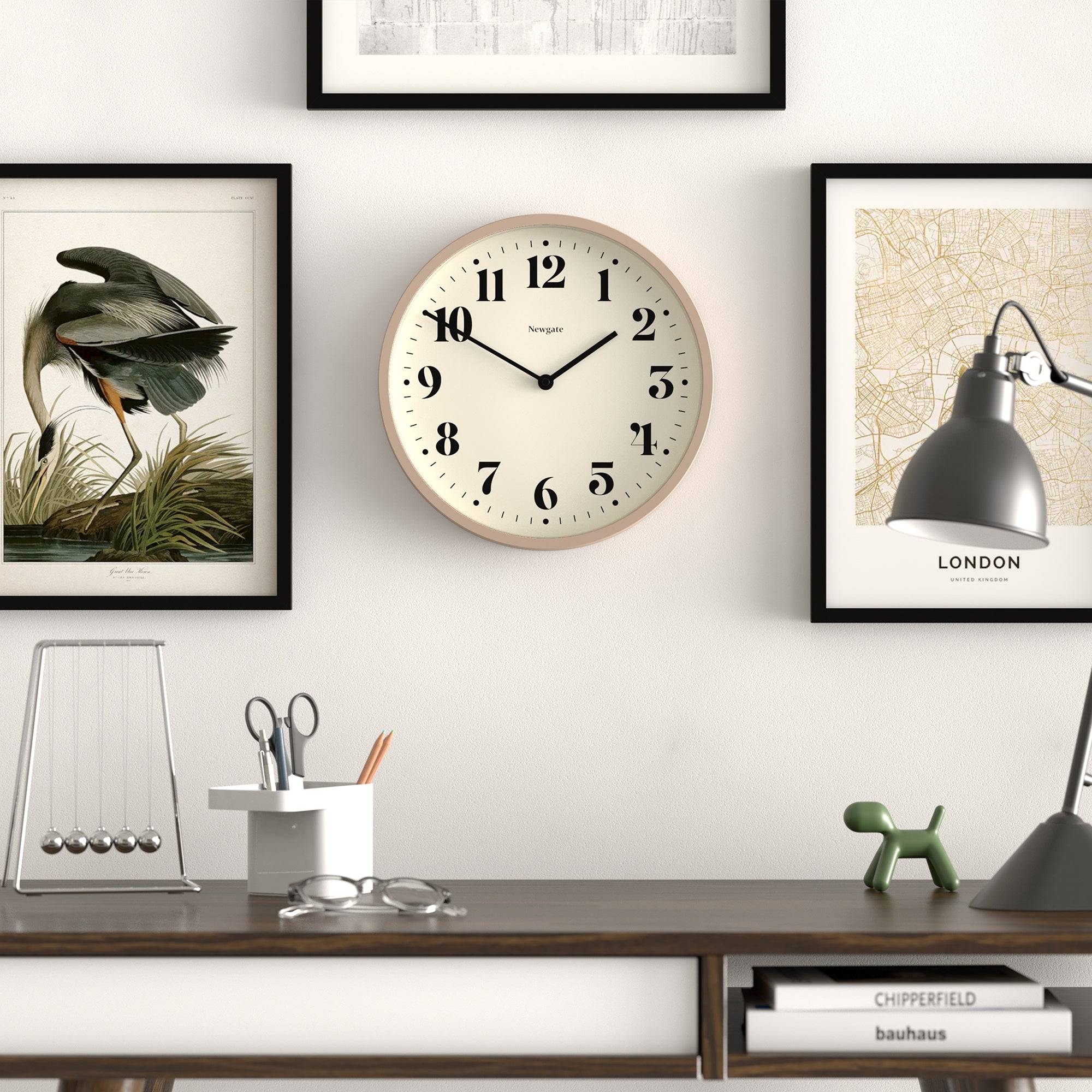 Newgate Number Four wall clock in stone grey - Image 3