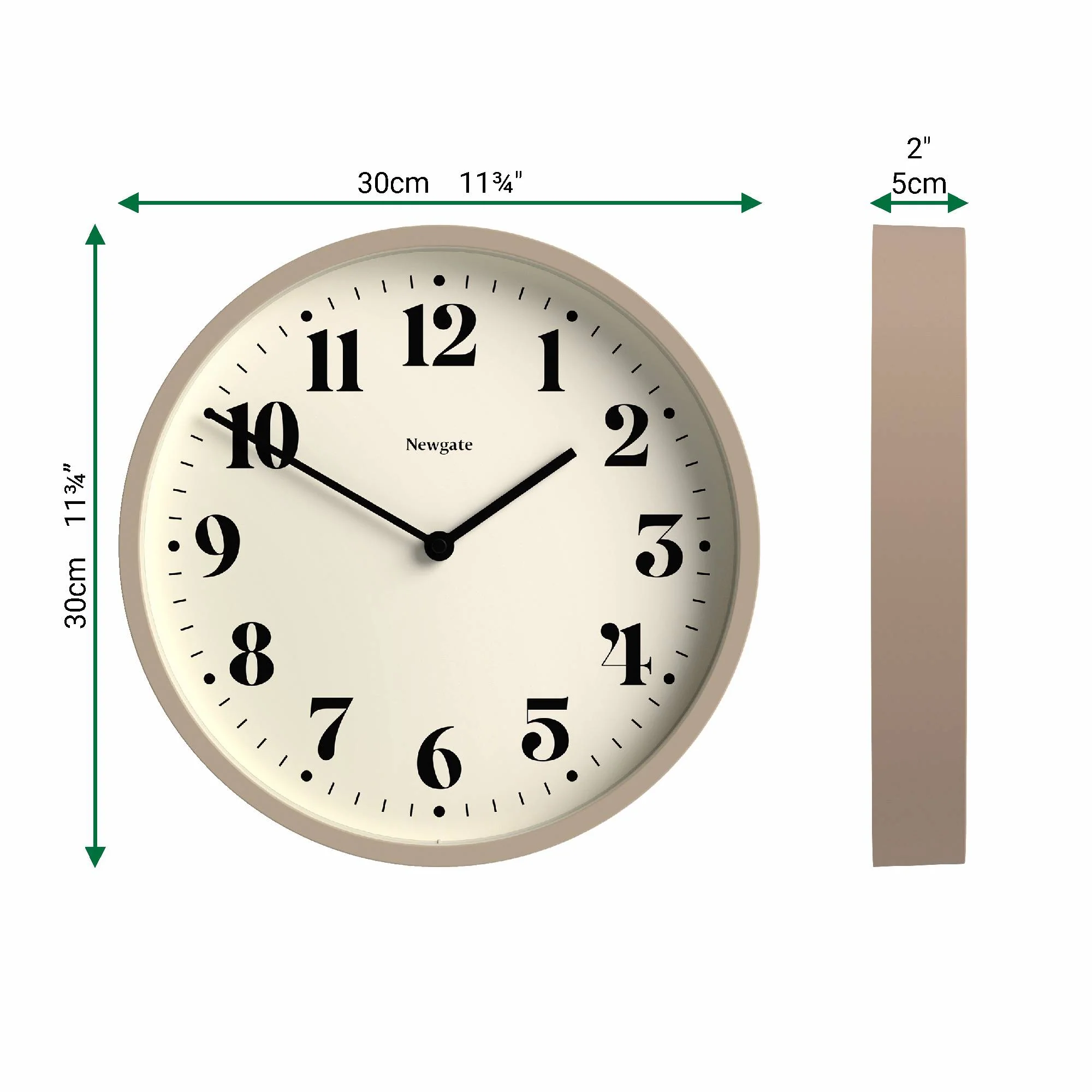 Newgate Number Four wall clock in stone grey - Image 4