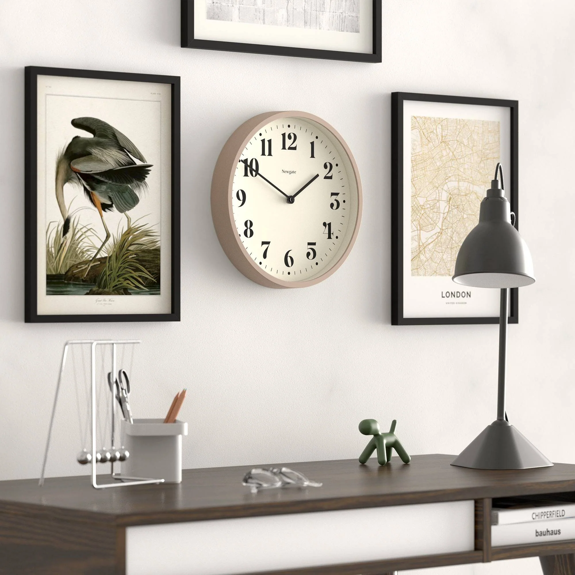 Newgate Number Four wall clock in stone grey - Image 5