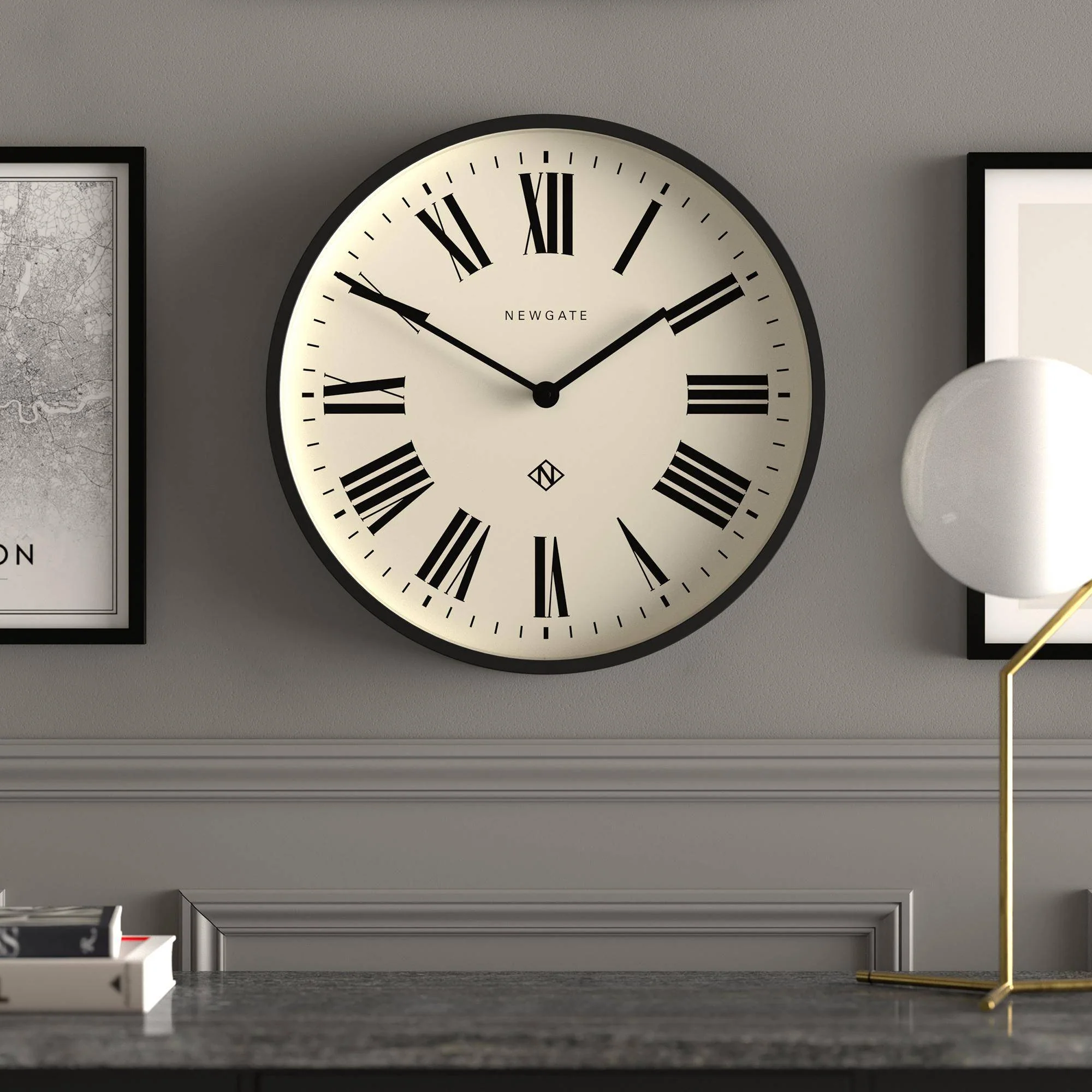 Newgate Number Two Italian wall clock in black - Image 3
