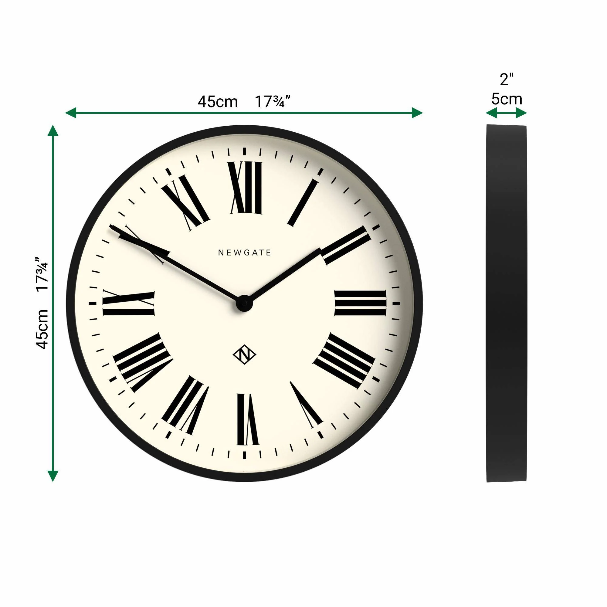 Newgate Number Two Italian wall clock in black - Image 4