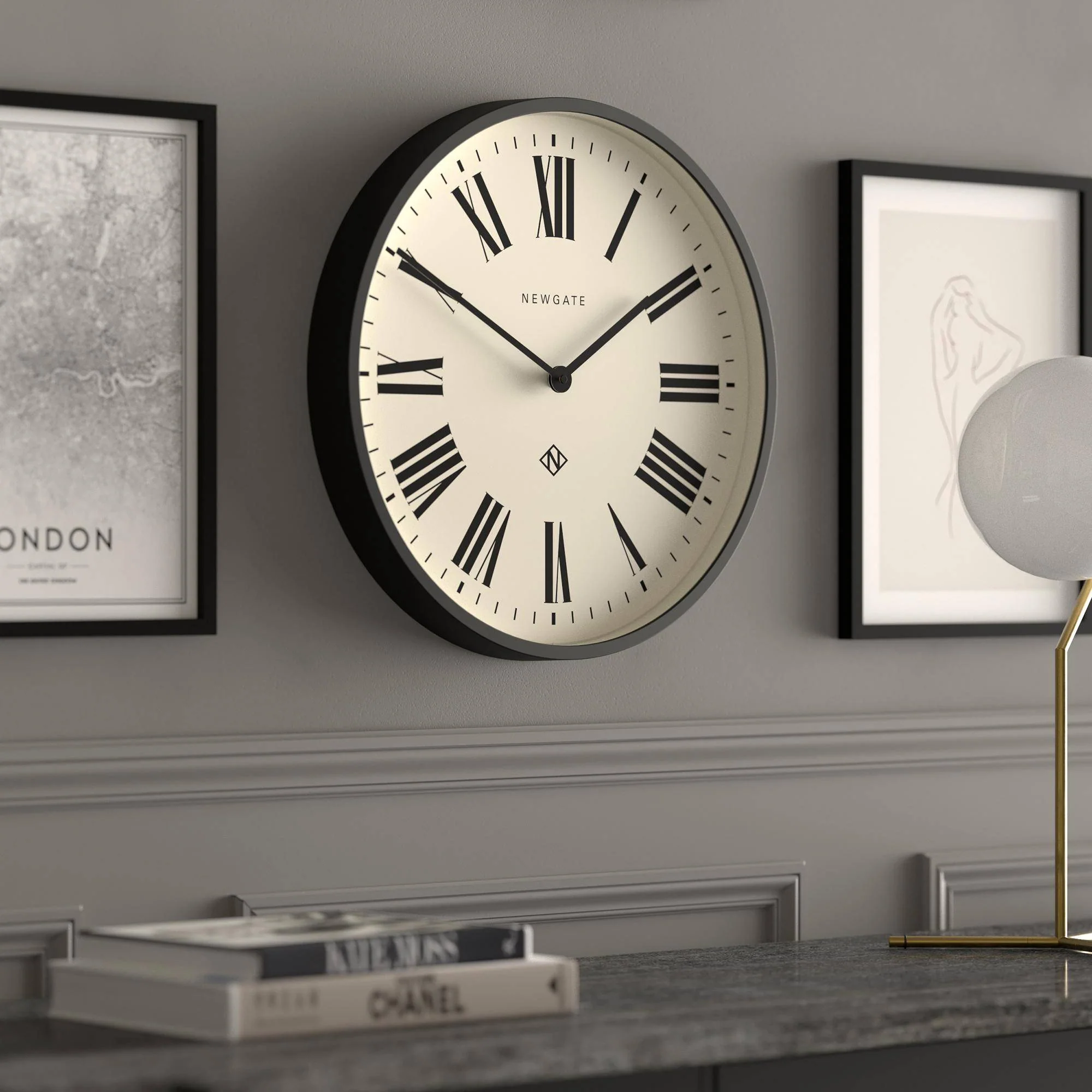 Newgate Number Two Italian wall clock in black - Image 5