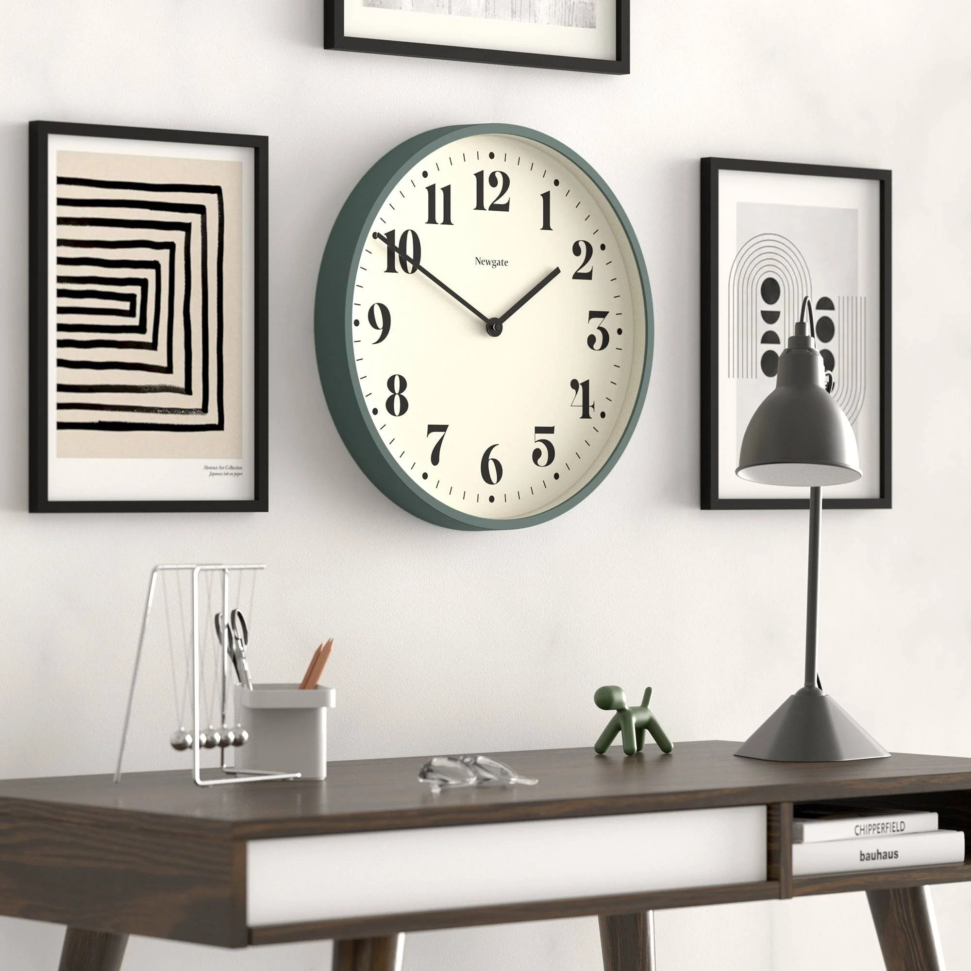 Newgate Number Two wall clock in asparagus green - Image 5