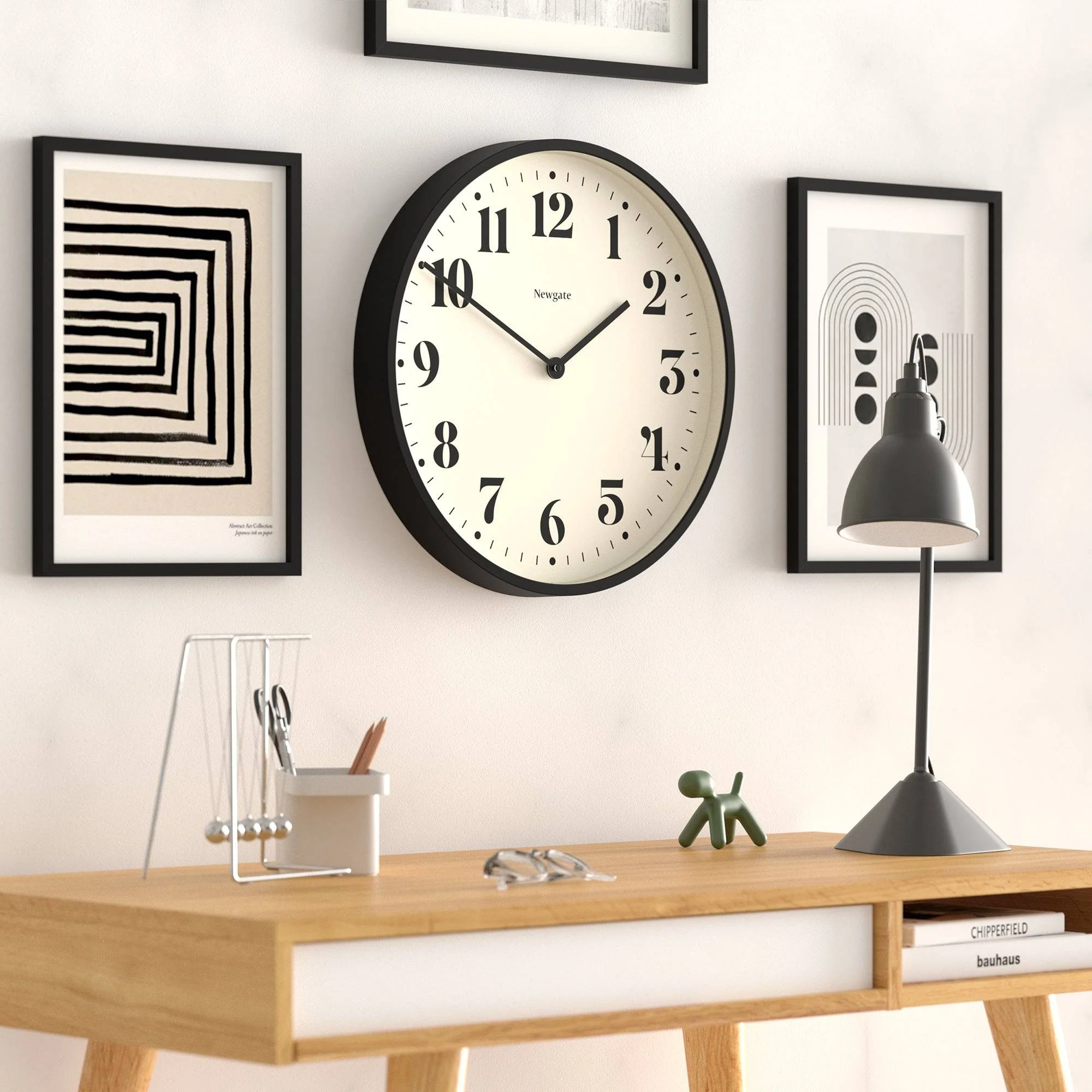 Newgate Number Two wall clock in black - Image 5