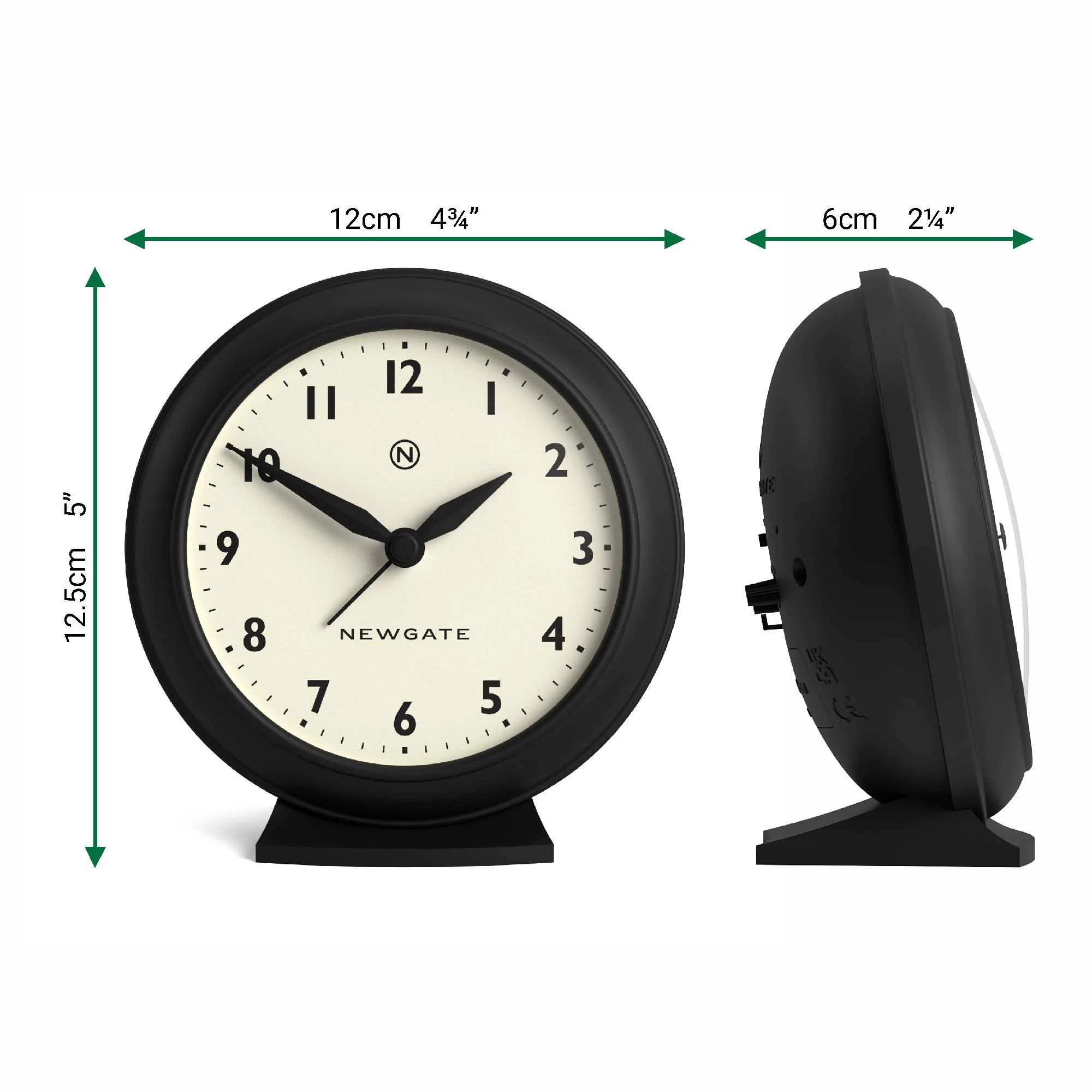 Newgate Pacific alarm clock in black - Image 4