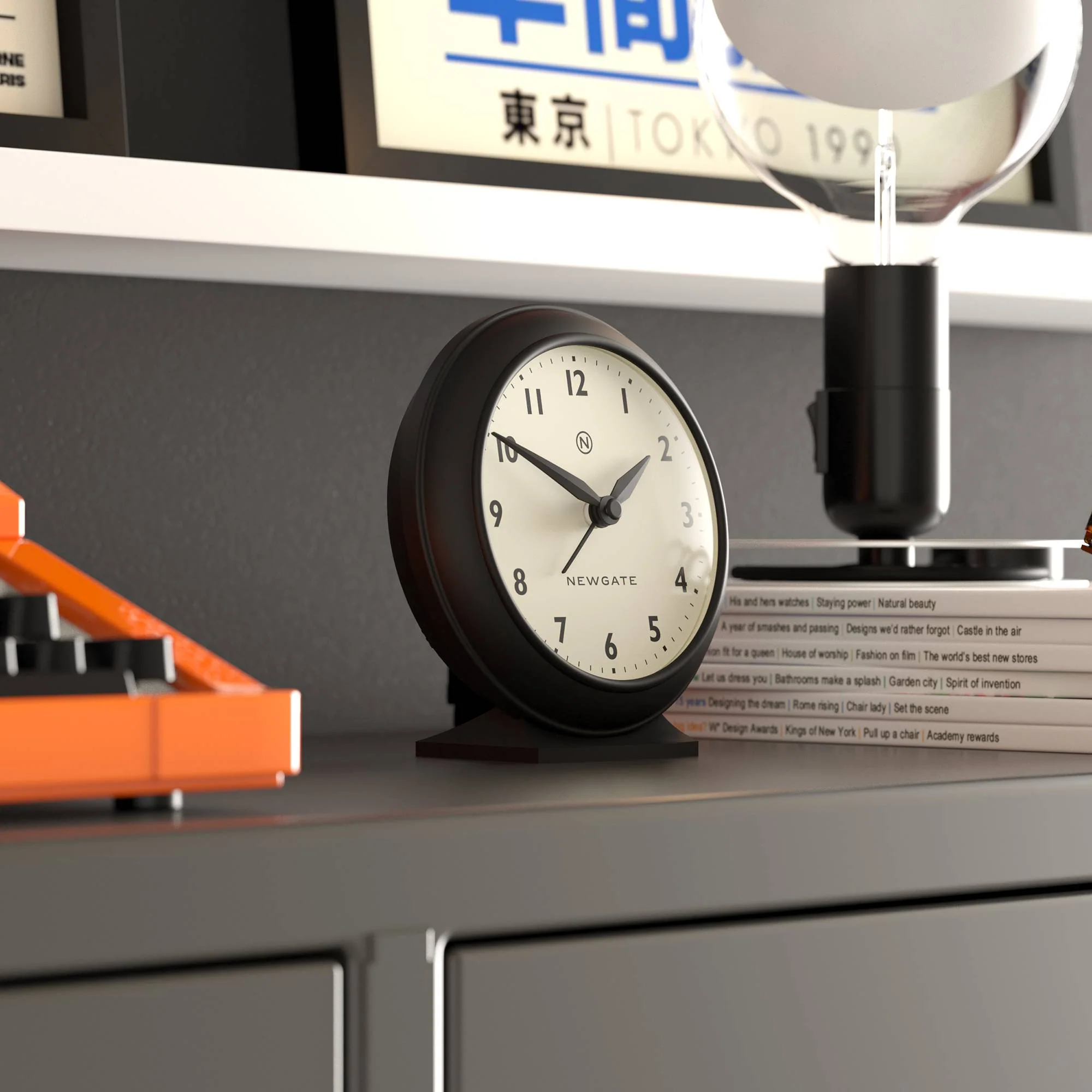 Newgate Pacific alarm clock in black - Image 5