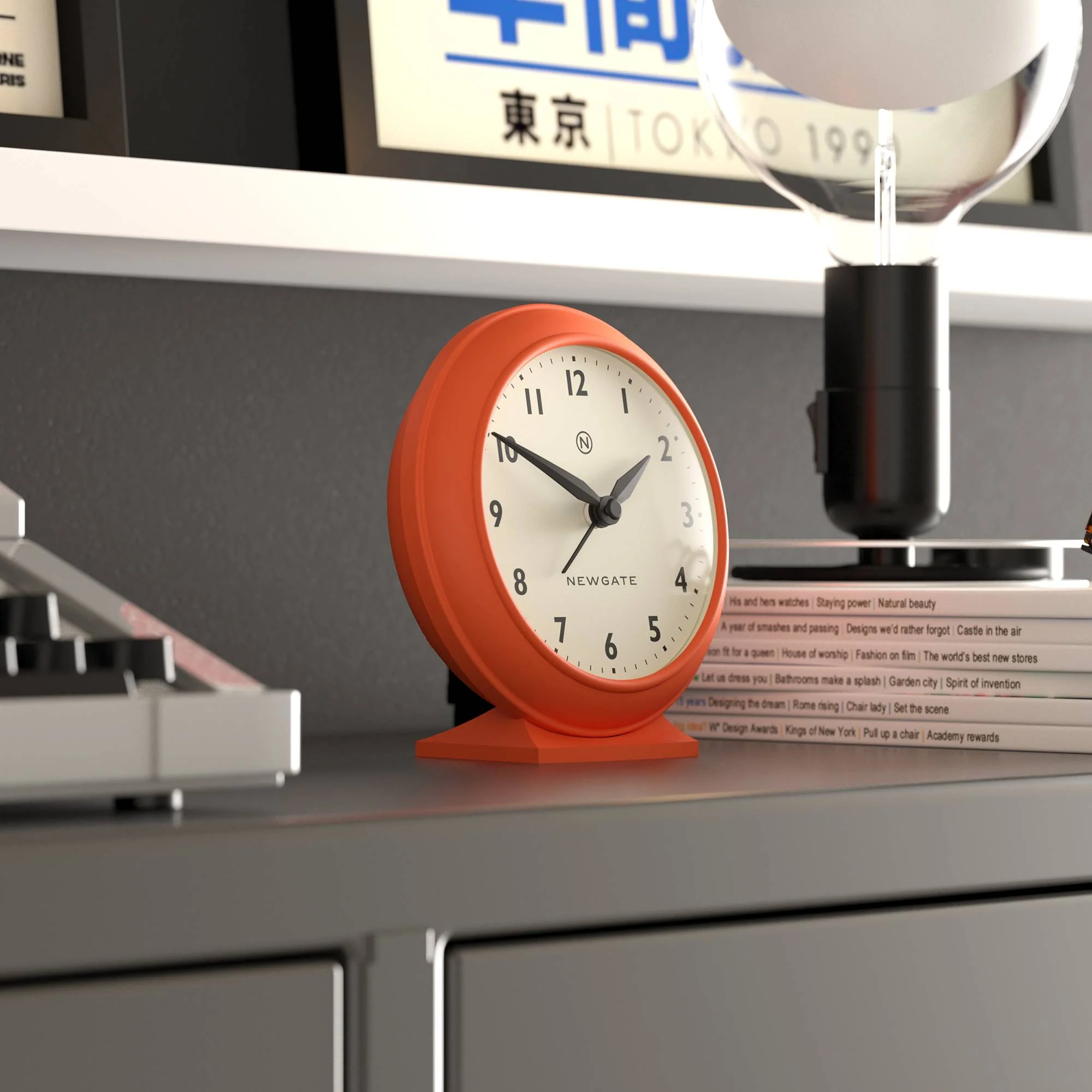 Newgate Pacific alarm clock in orange - Image 5