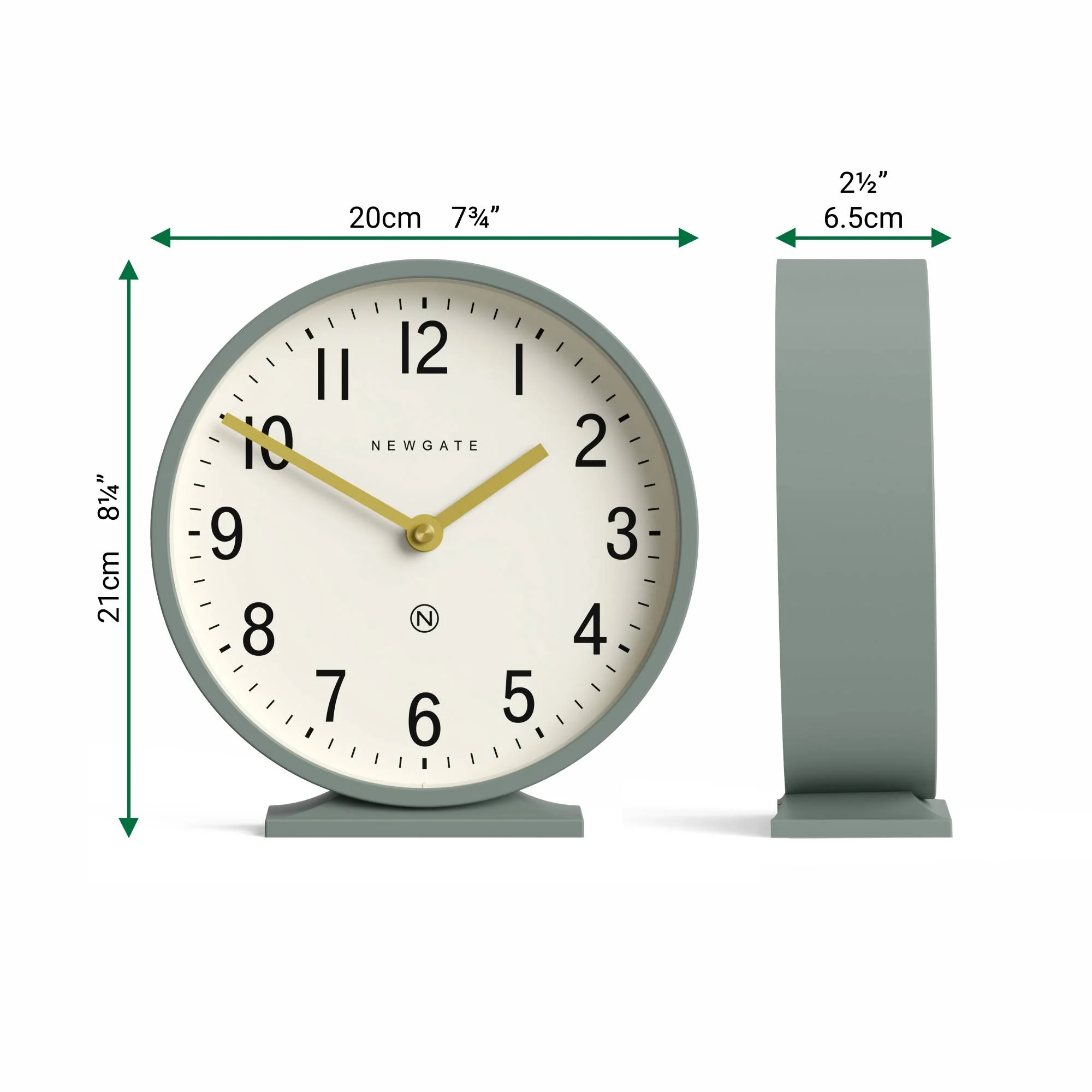 Newgate Q Mantel clock in asparagus green - Image 4