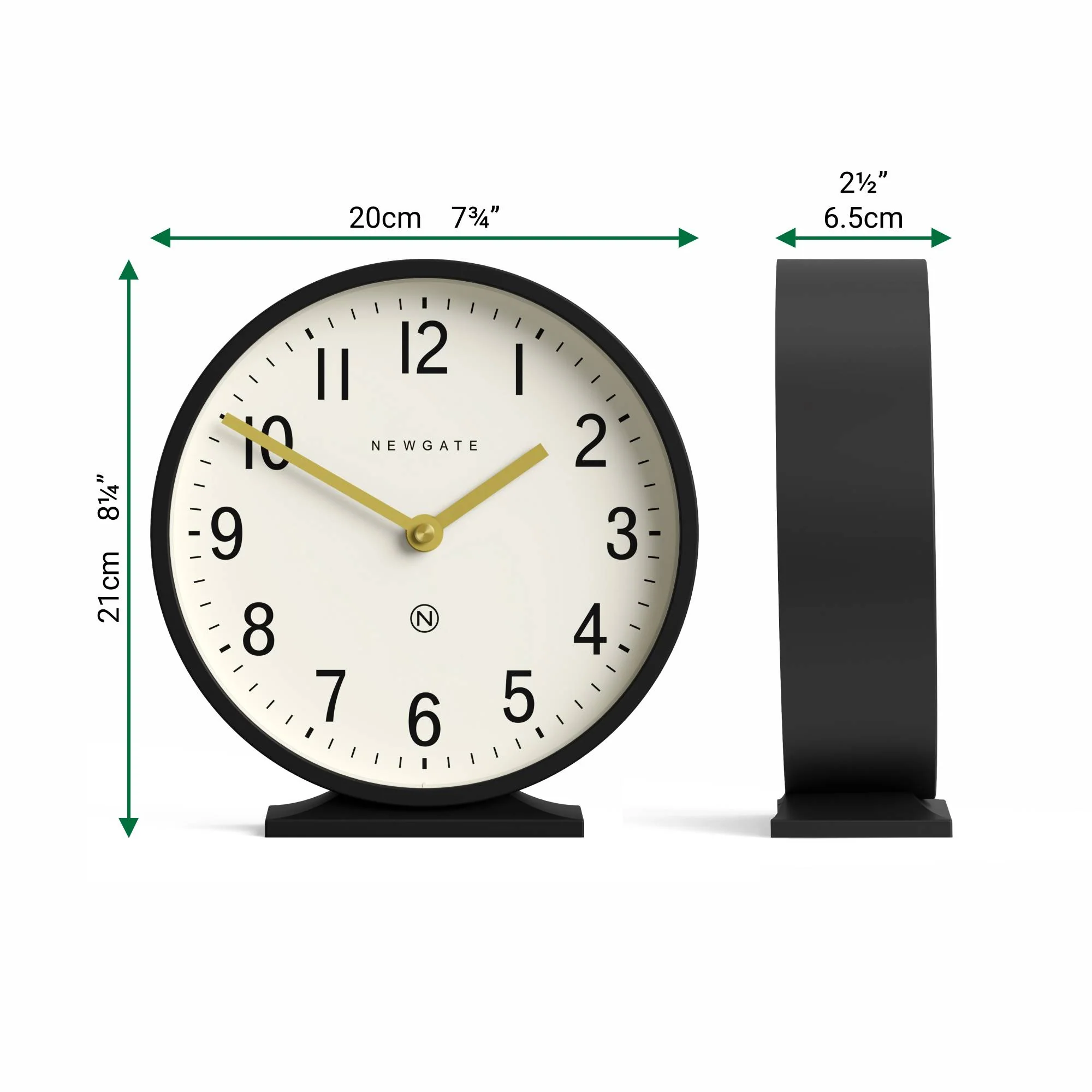 Newgate Q Mantel clock in black - Image 4