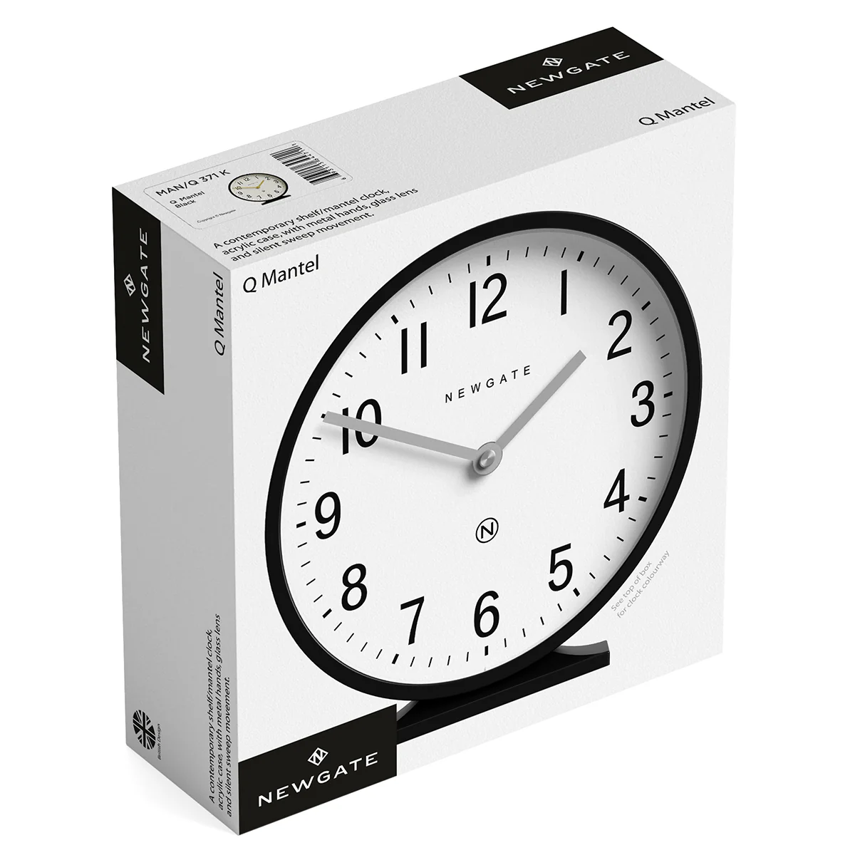 Newgate Q Mantel clock in black - Image 8